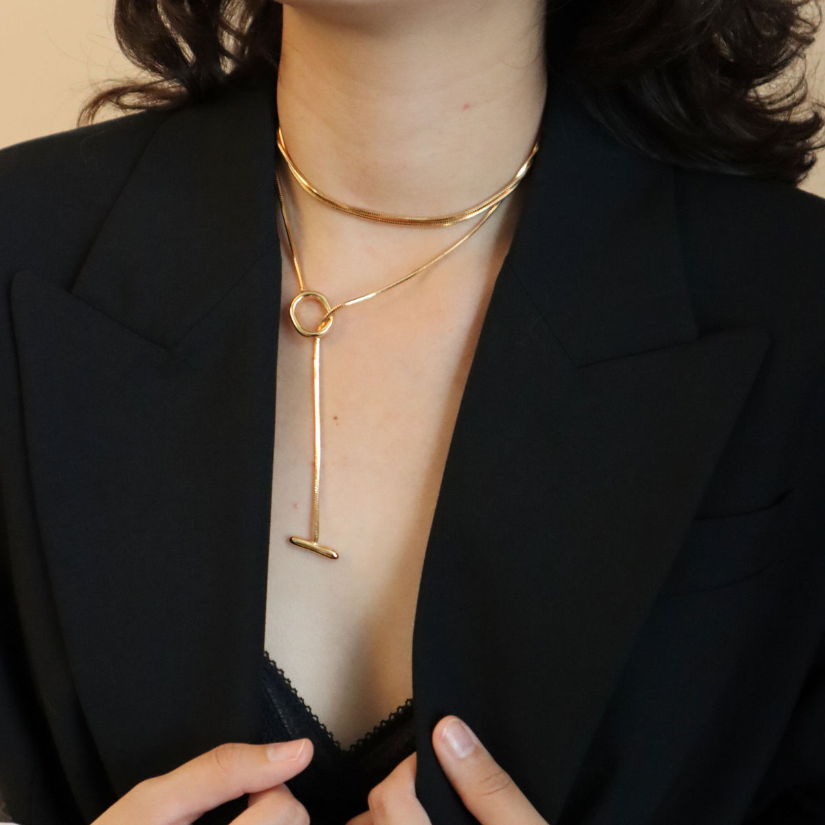 Vine Hoop Snake Bone Necklace - Image 3