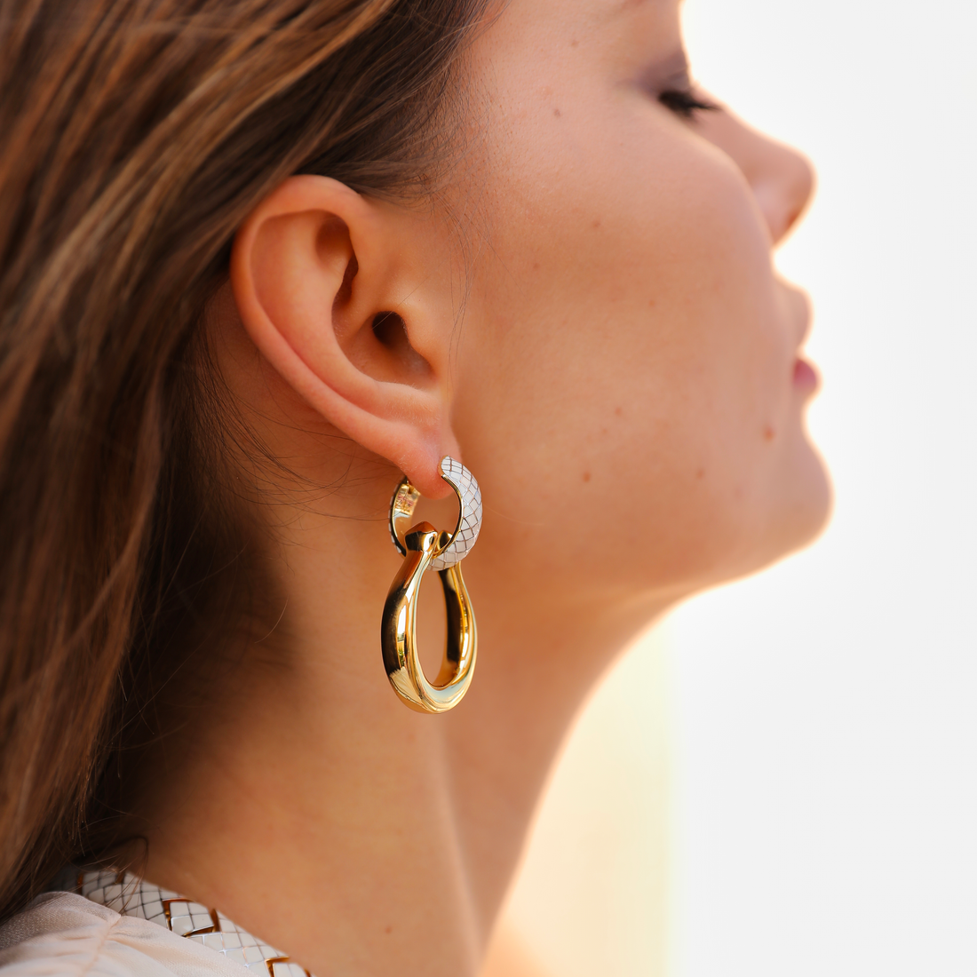 White Uraeus Earrings