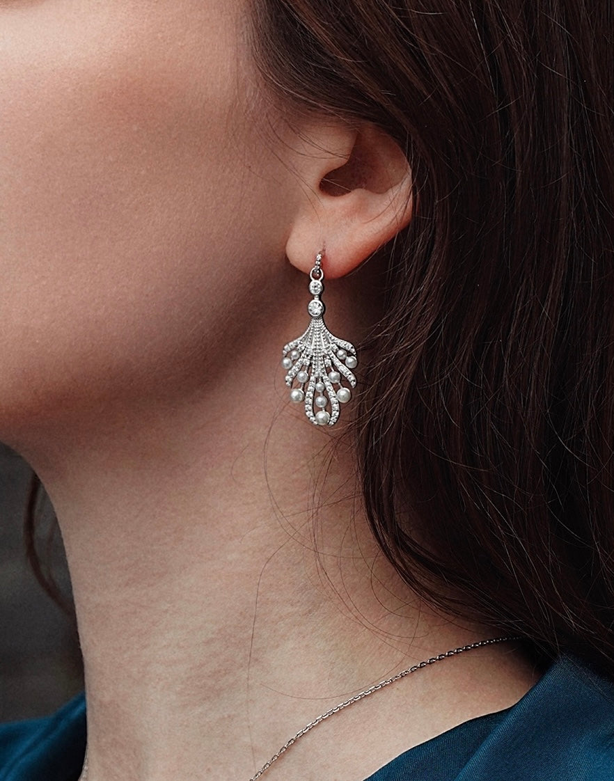 White Feather Earrings