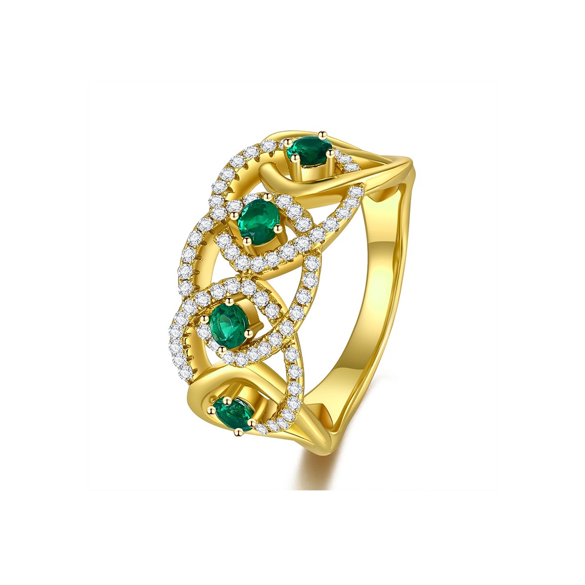 Baroque Gold & Green Ring