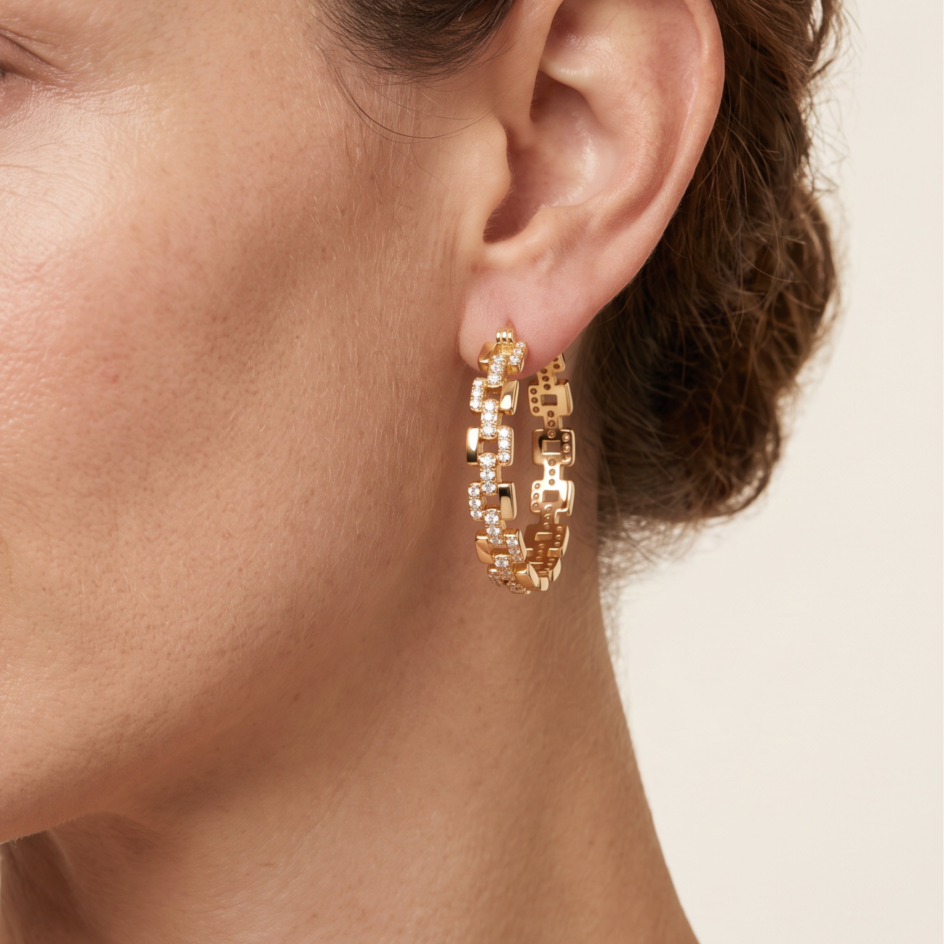 Rome Starlight Chian Hoop Earrings