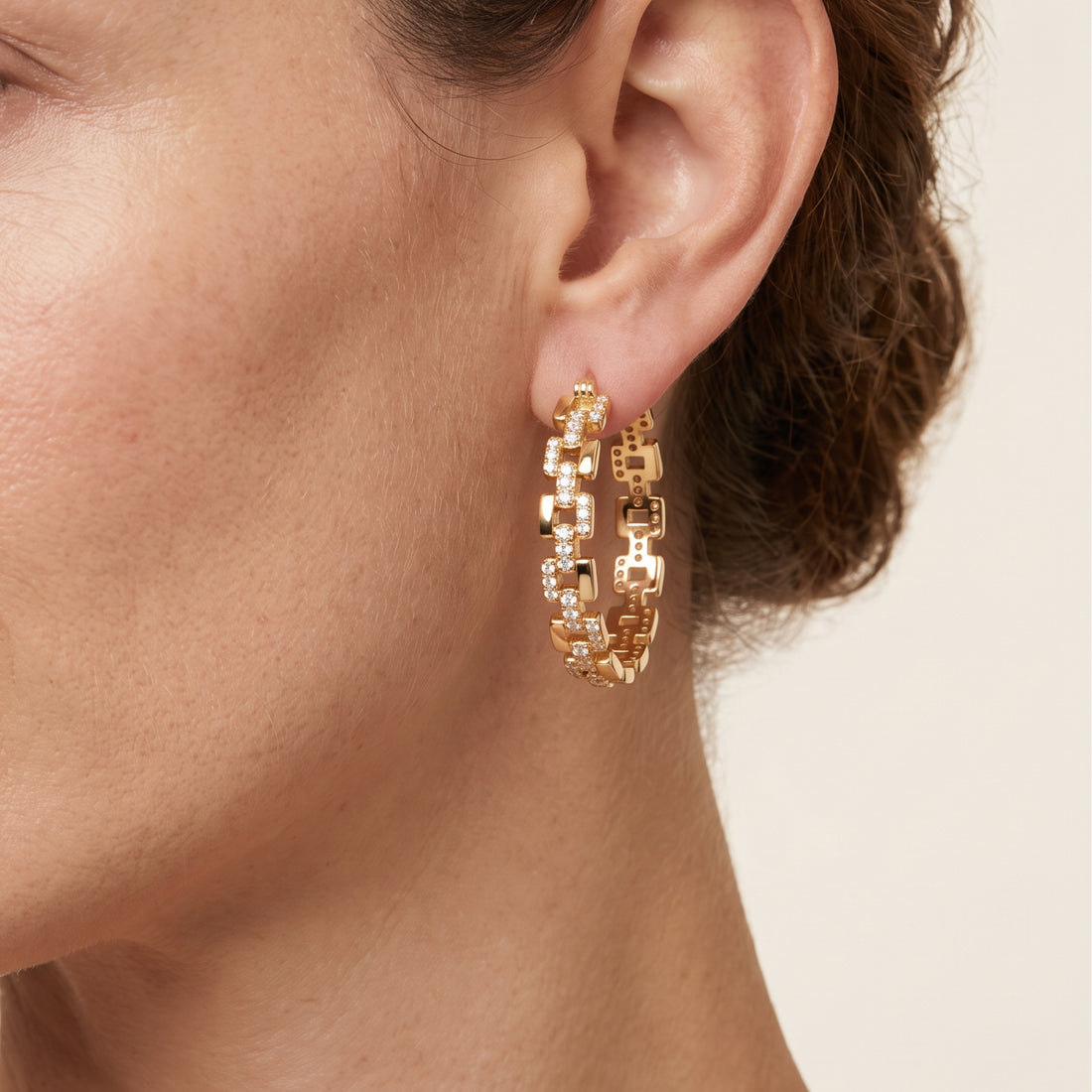 Rome Starlight Chian Hoop Earrings