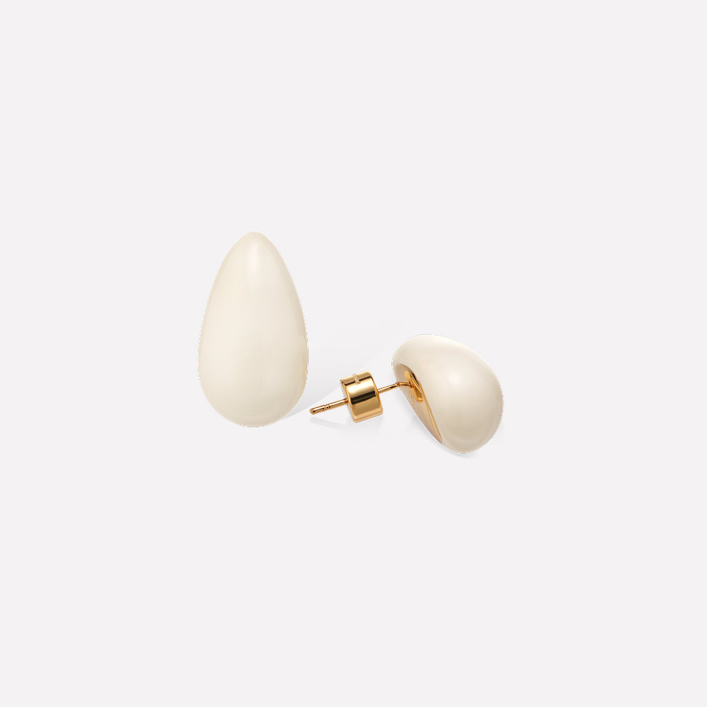 White Drop Earrings