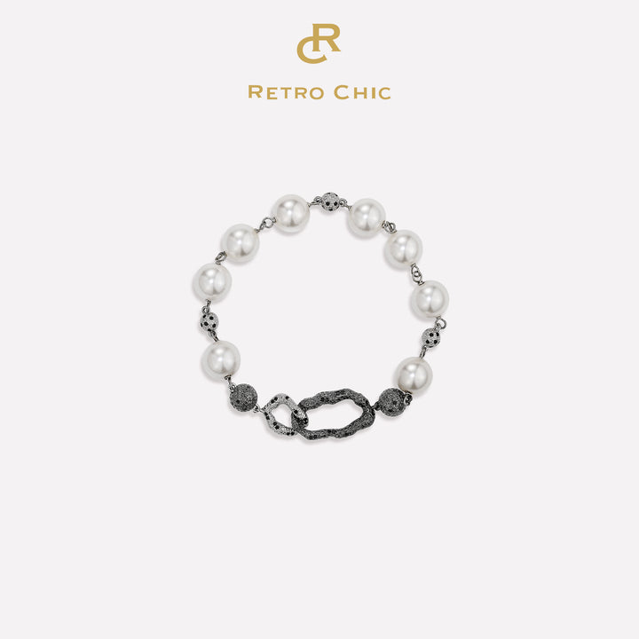 Leopard Shell Pearl Bracelet - White