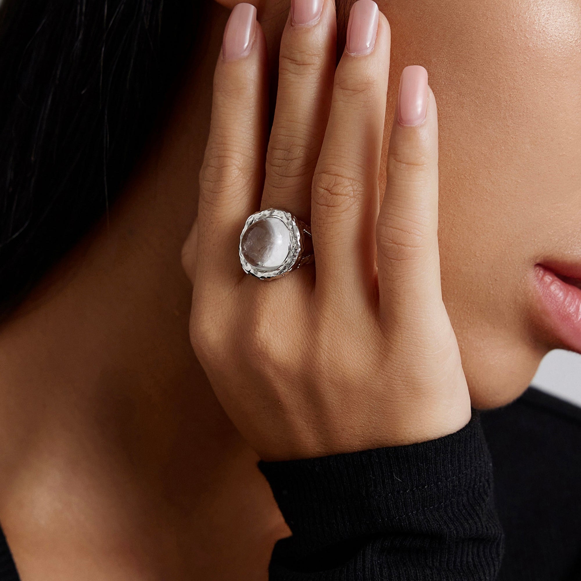 Aeolian Whispers Ring - White Gold Plated