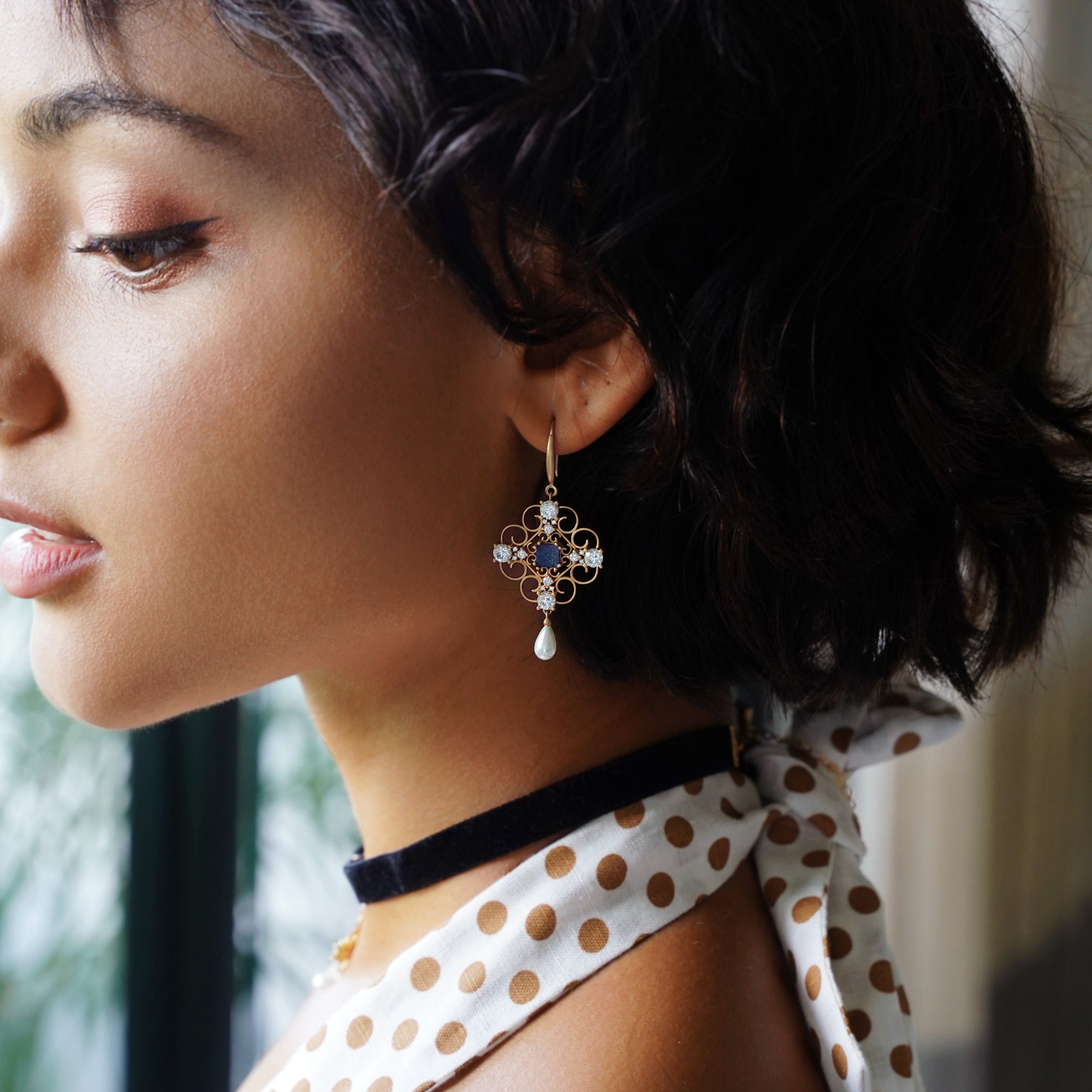 Orchid Dream Pearl Earrings