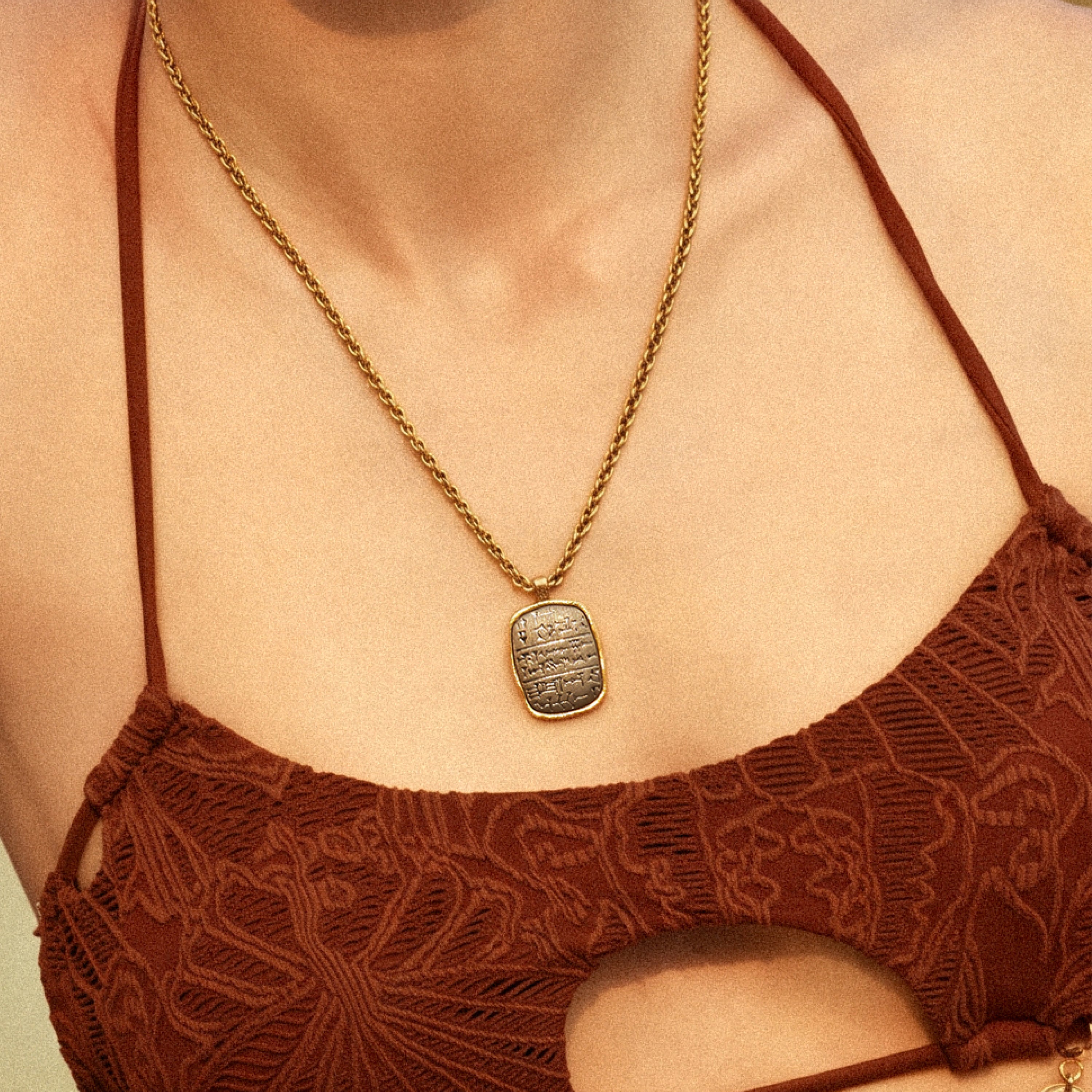 Cuneiform Tablet Pendant Necklace
