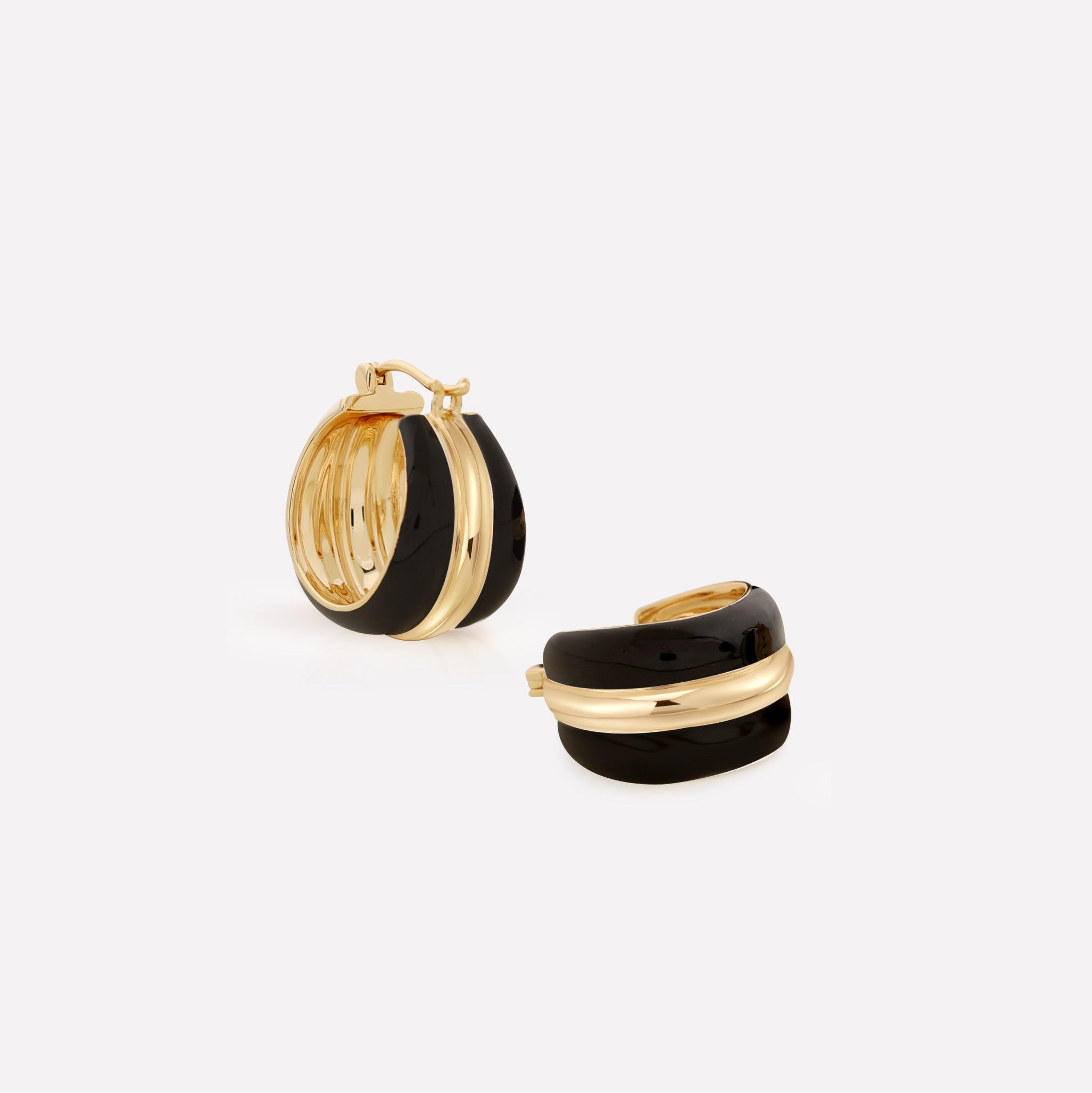Ostuni Black Hoops Earrings