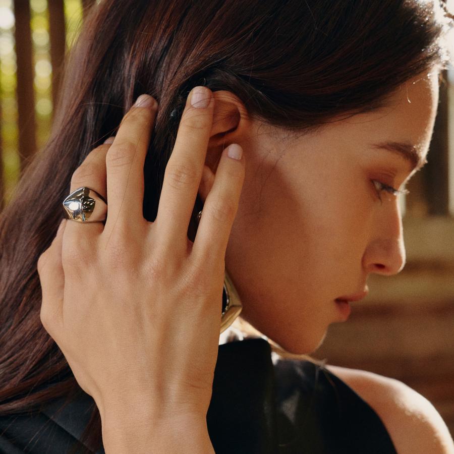 Prism Silver Facet Ring