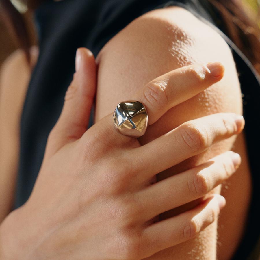 Prism Silver Facet Ring