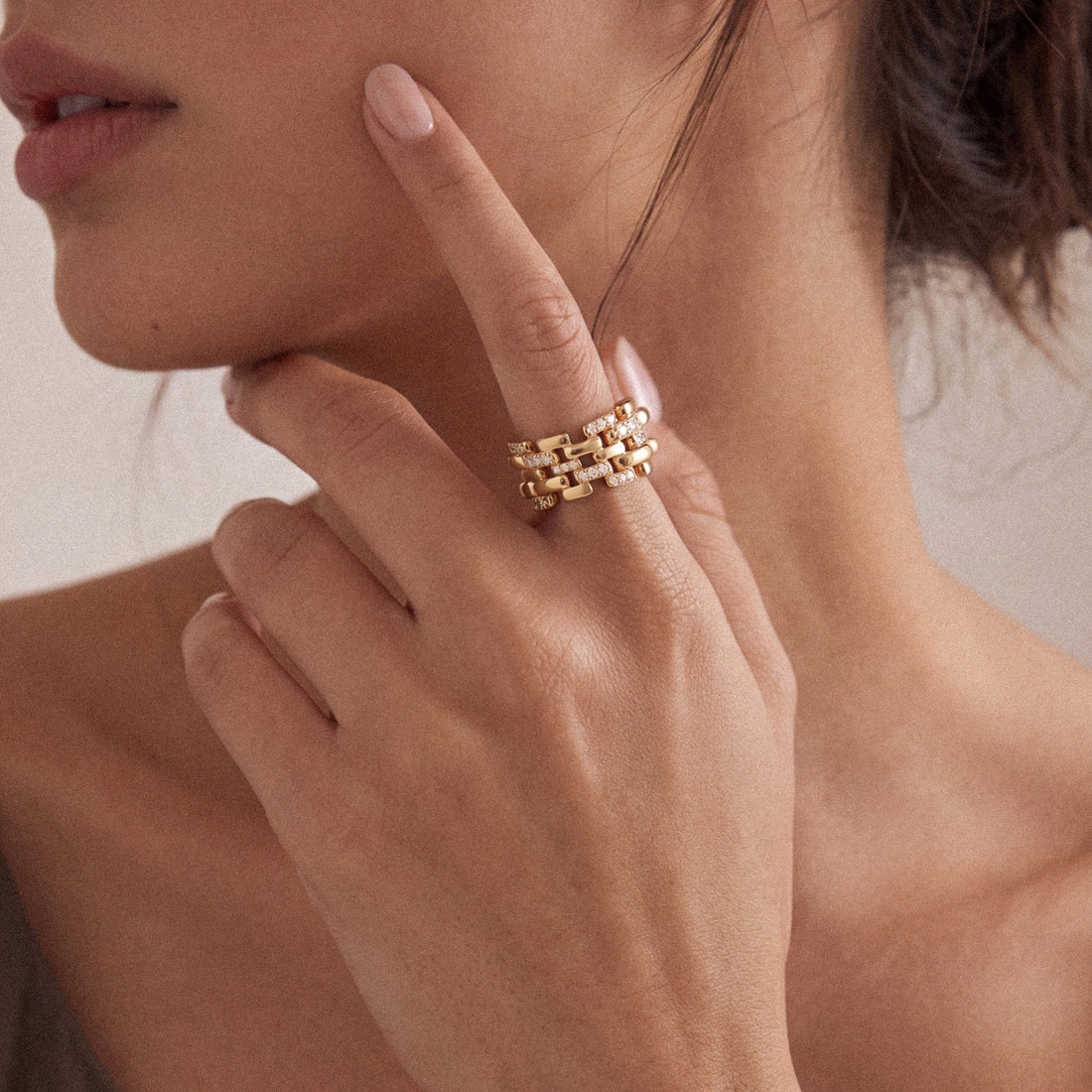 Rome Starlight Chain Ring Large