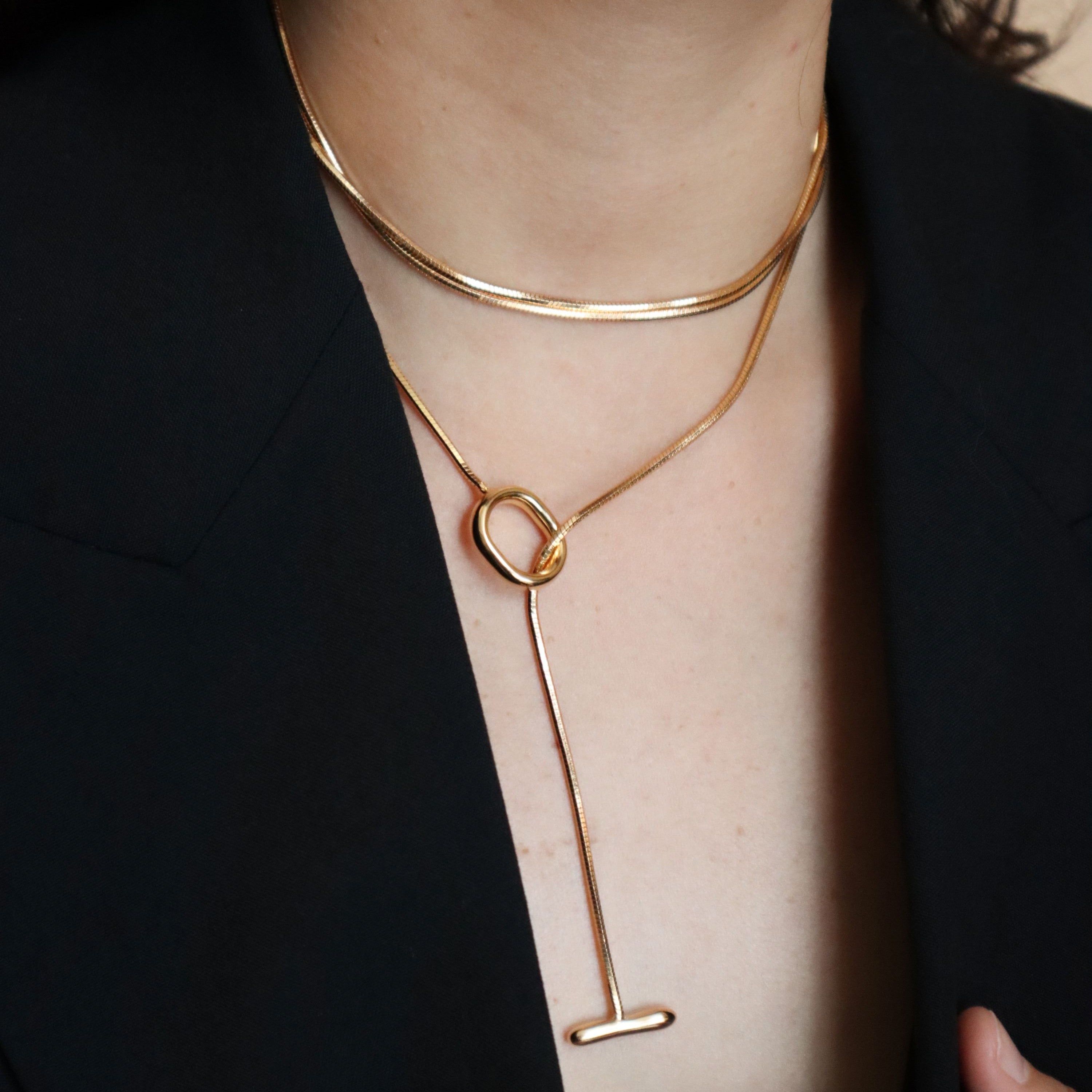 Vine Hoop Snake Bone Necklace