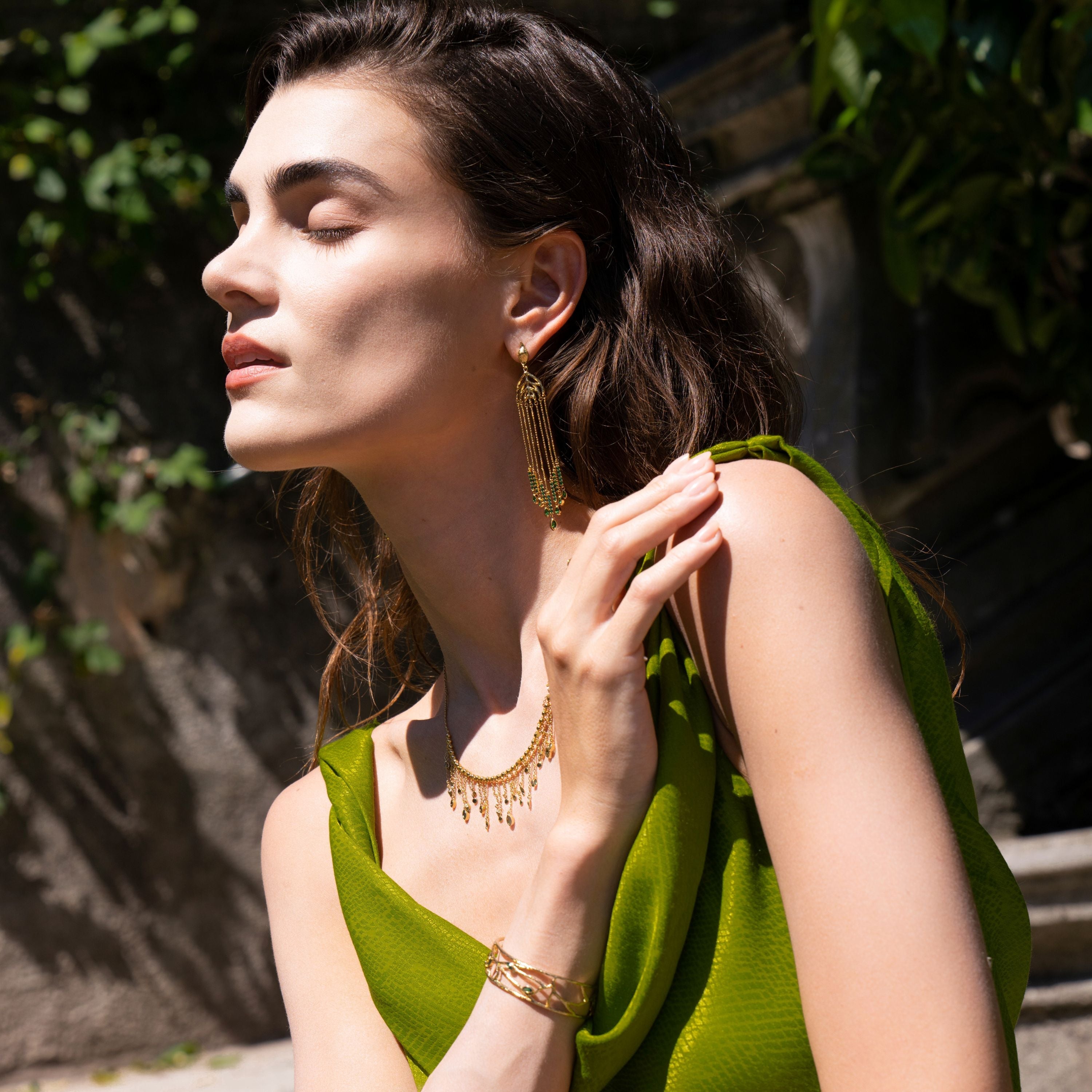 Verdant Whisper Tassels Earrings