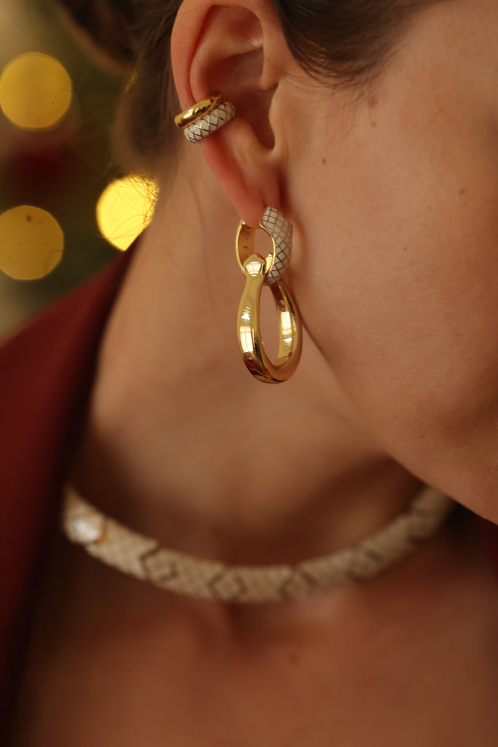 White Uraeus Earrings