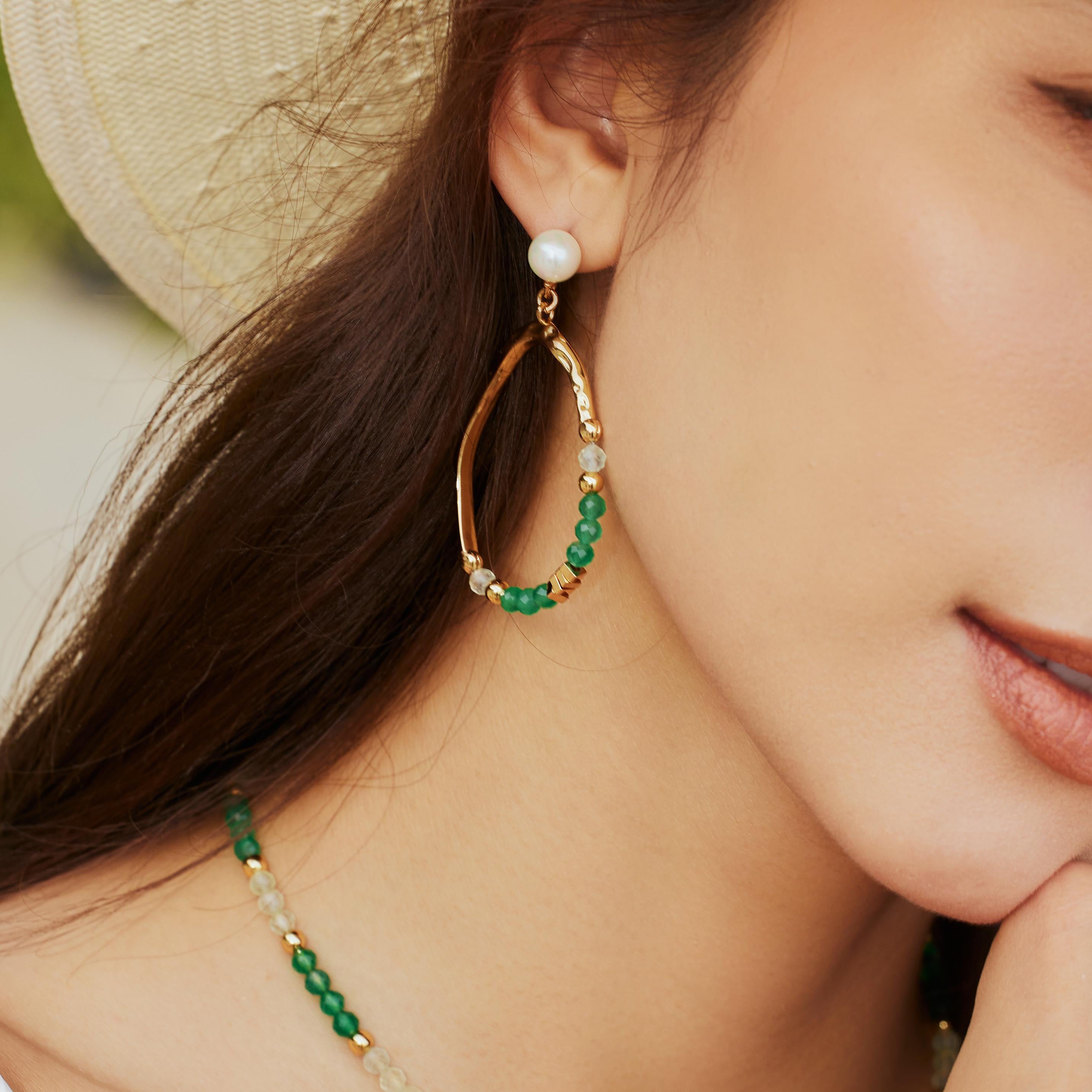 Poseidon Green Earrings