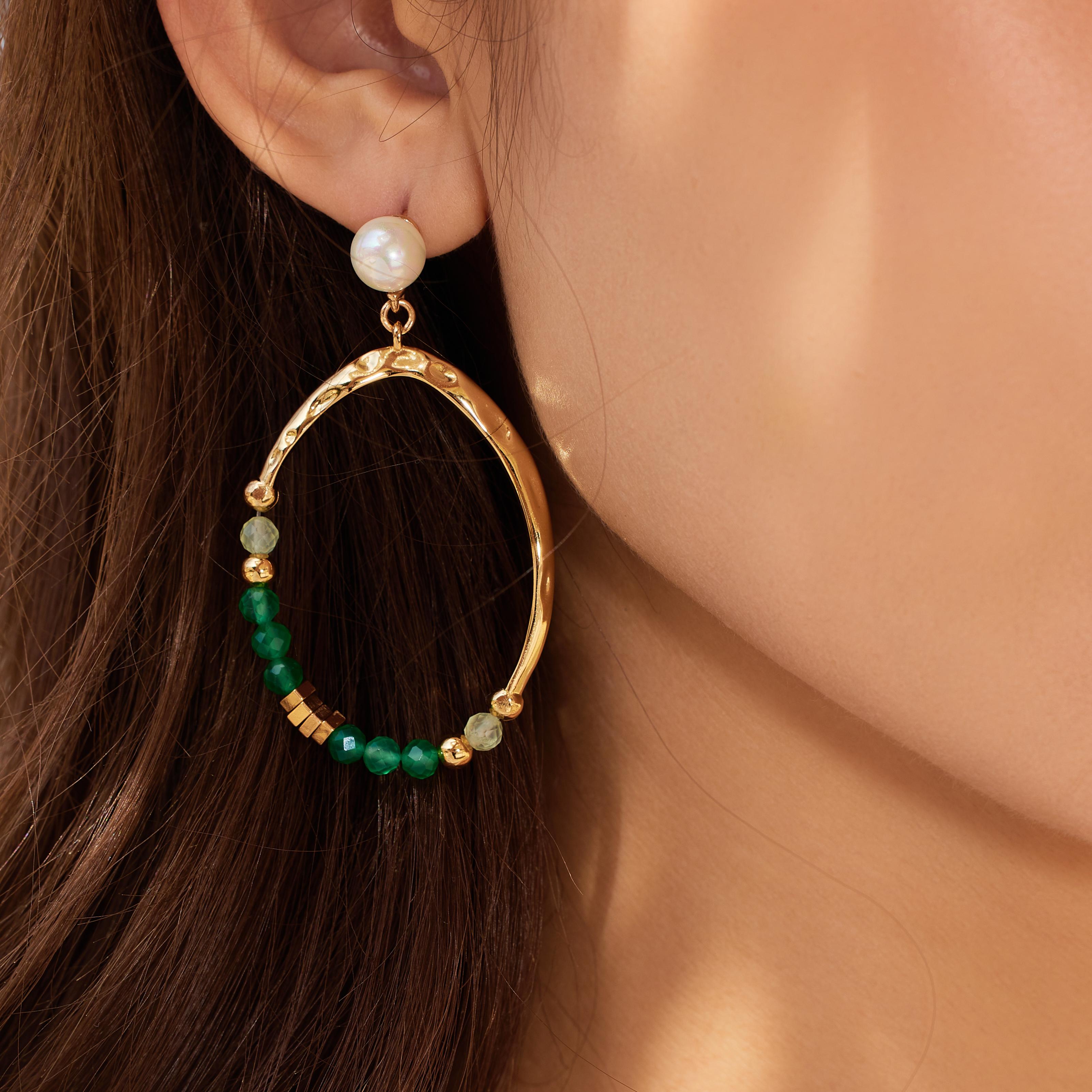 Poseidon Green Earrings