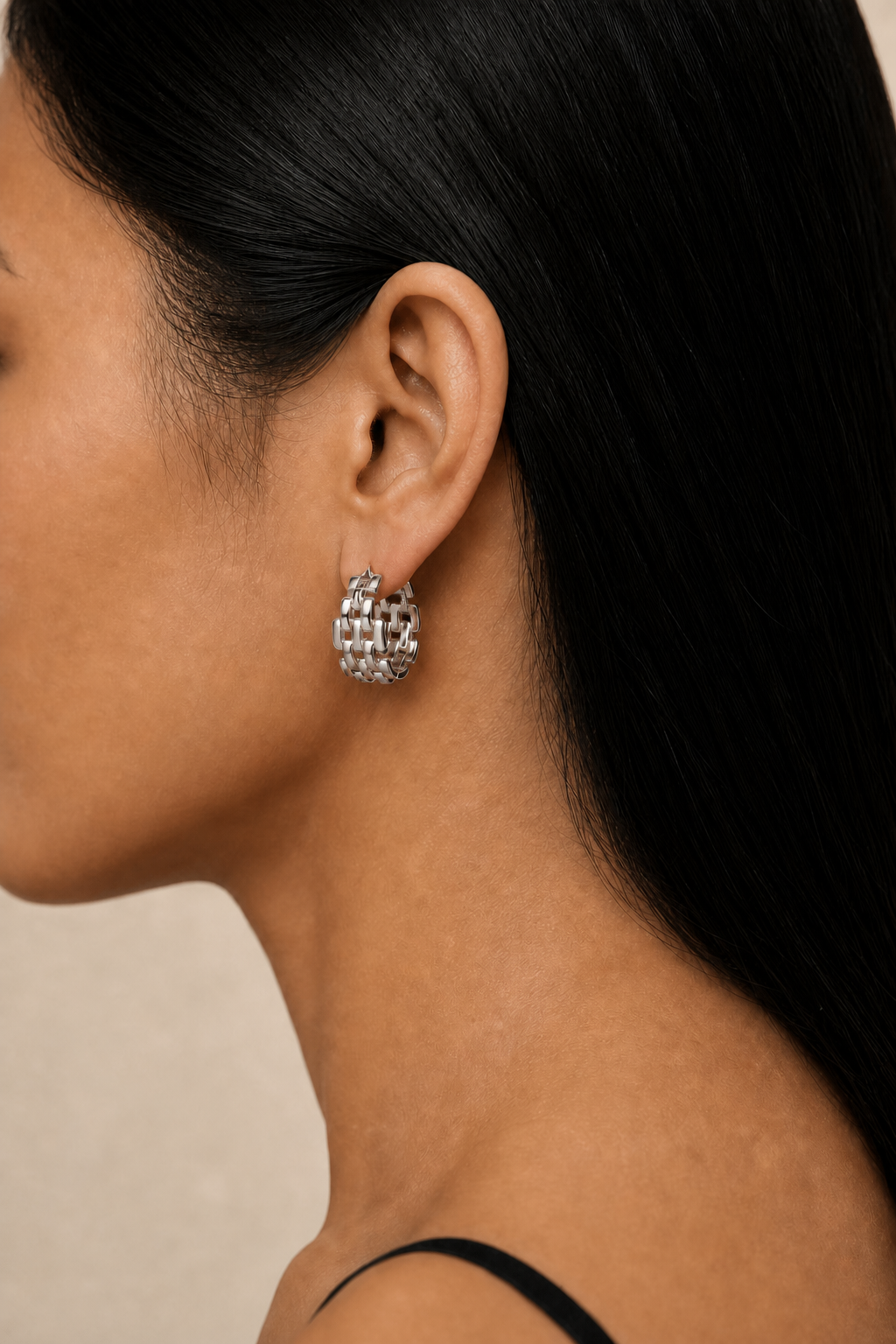 Pendientes de cadena Roma grandes