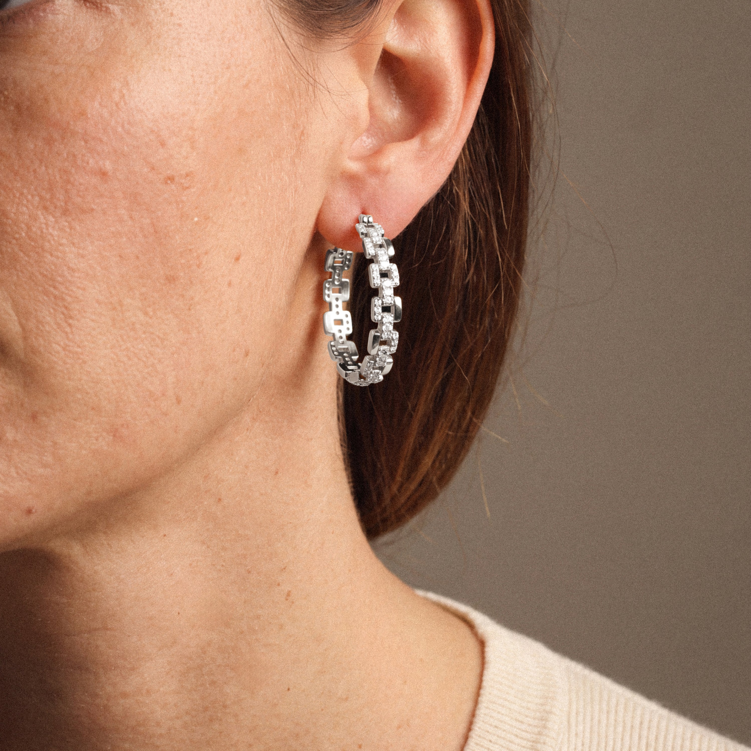 Rome Starlight Chian Hoop Earrings