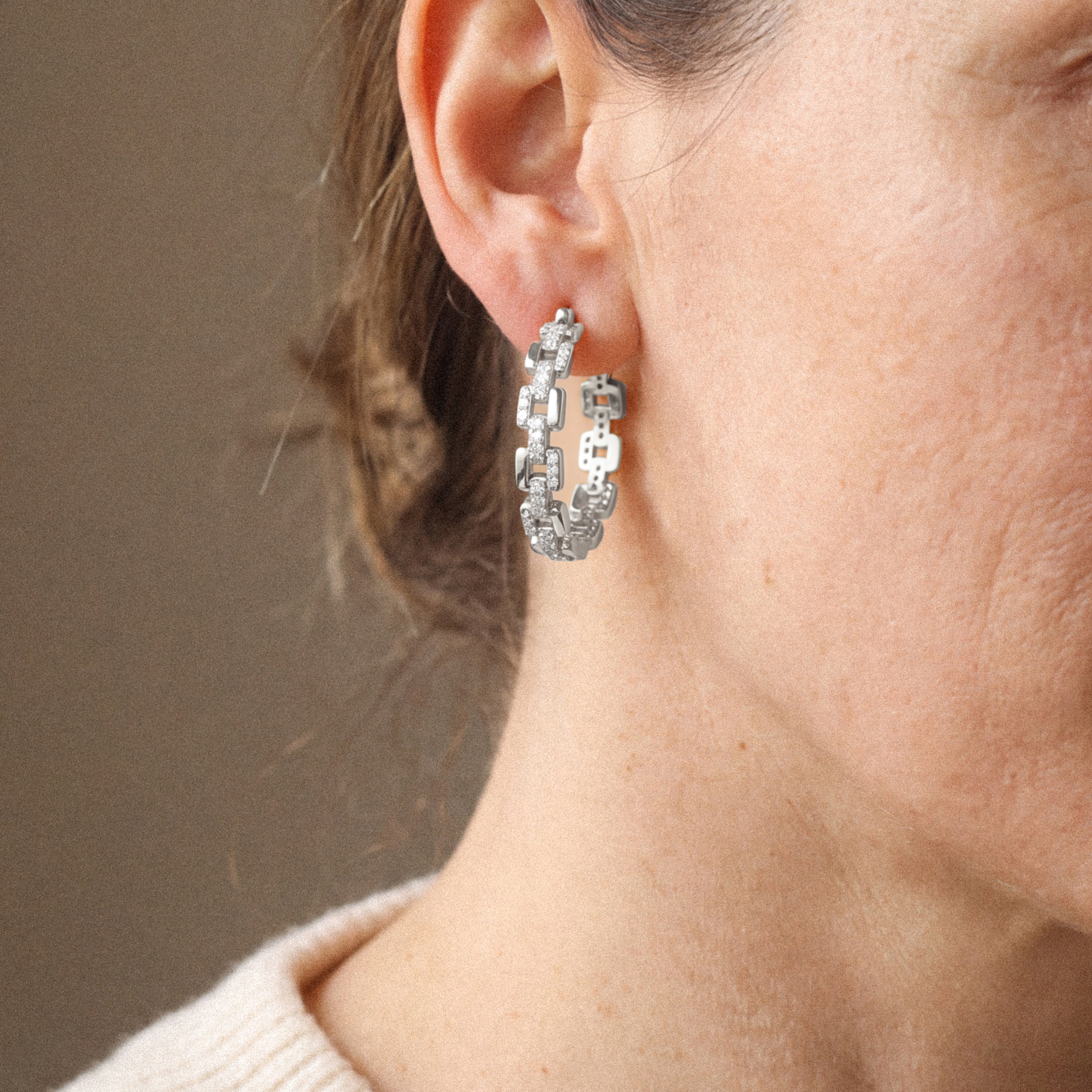 Rome Starlight Chian Hoop Earrings