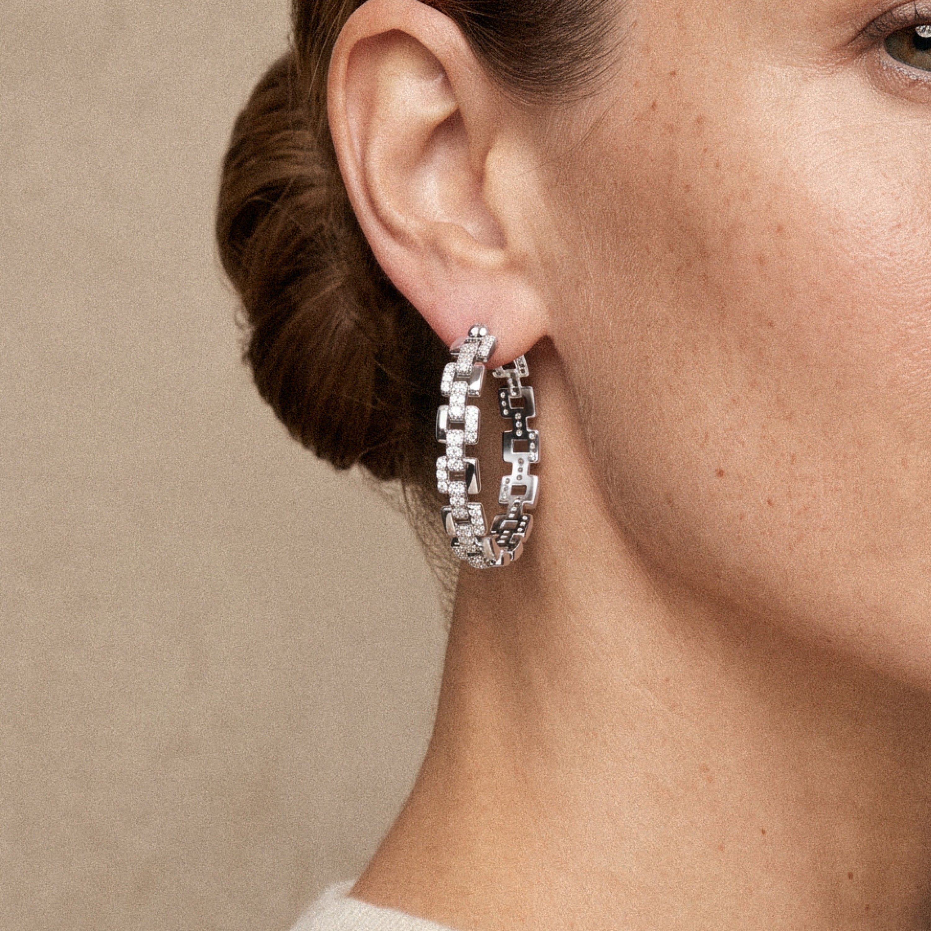 Rome Starlight Chian Hoop Earrings