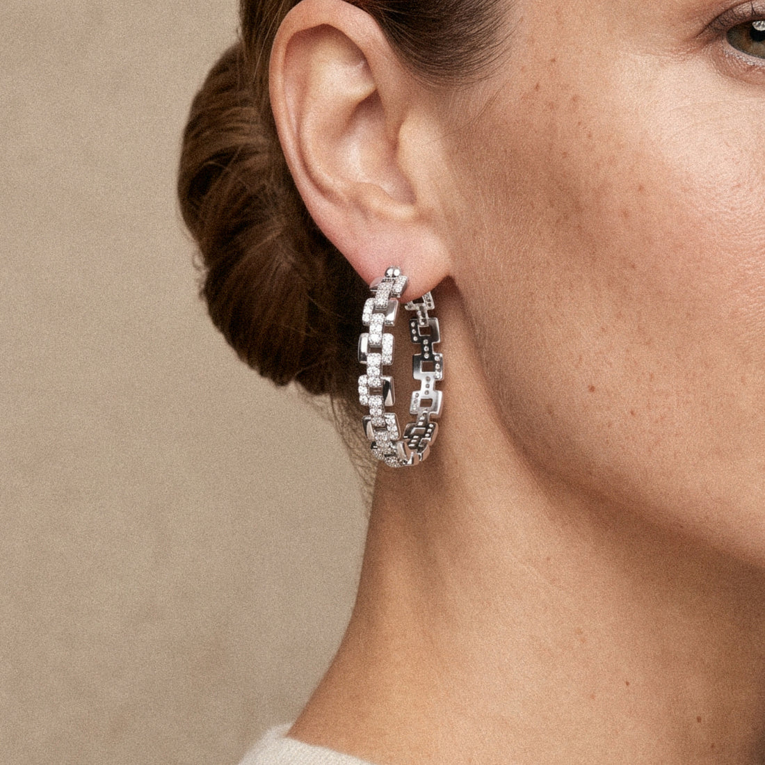 Rome Starlight Chian Hoop Earrings