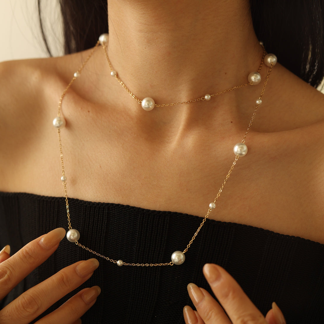 Golden Star Pearl Necklace