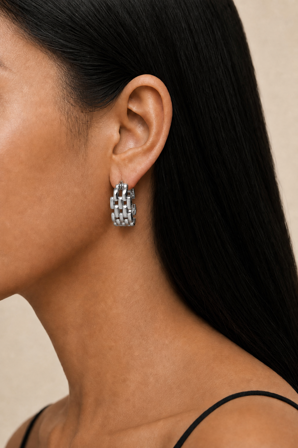 Pendientes de cadena Roma grandes