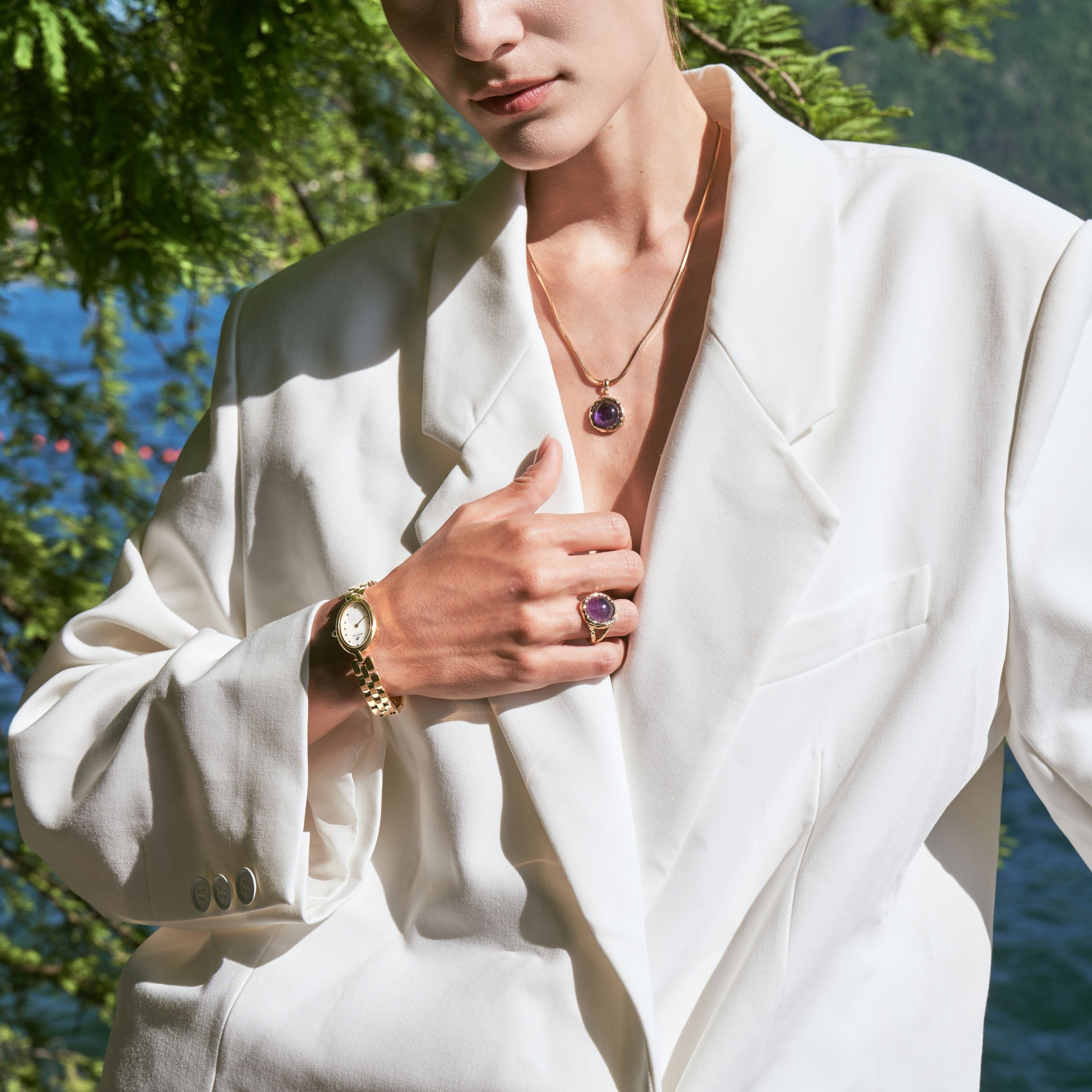 Aeolian Whispers Amethyst Ring