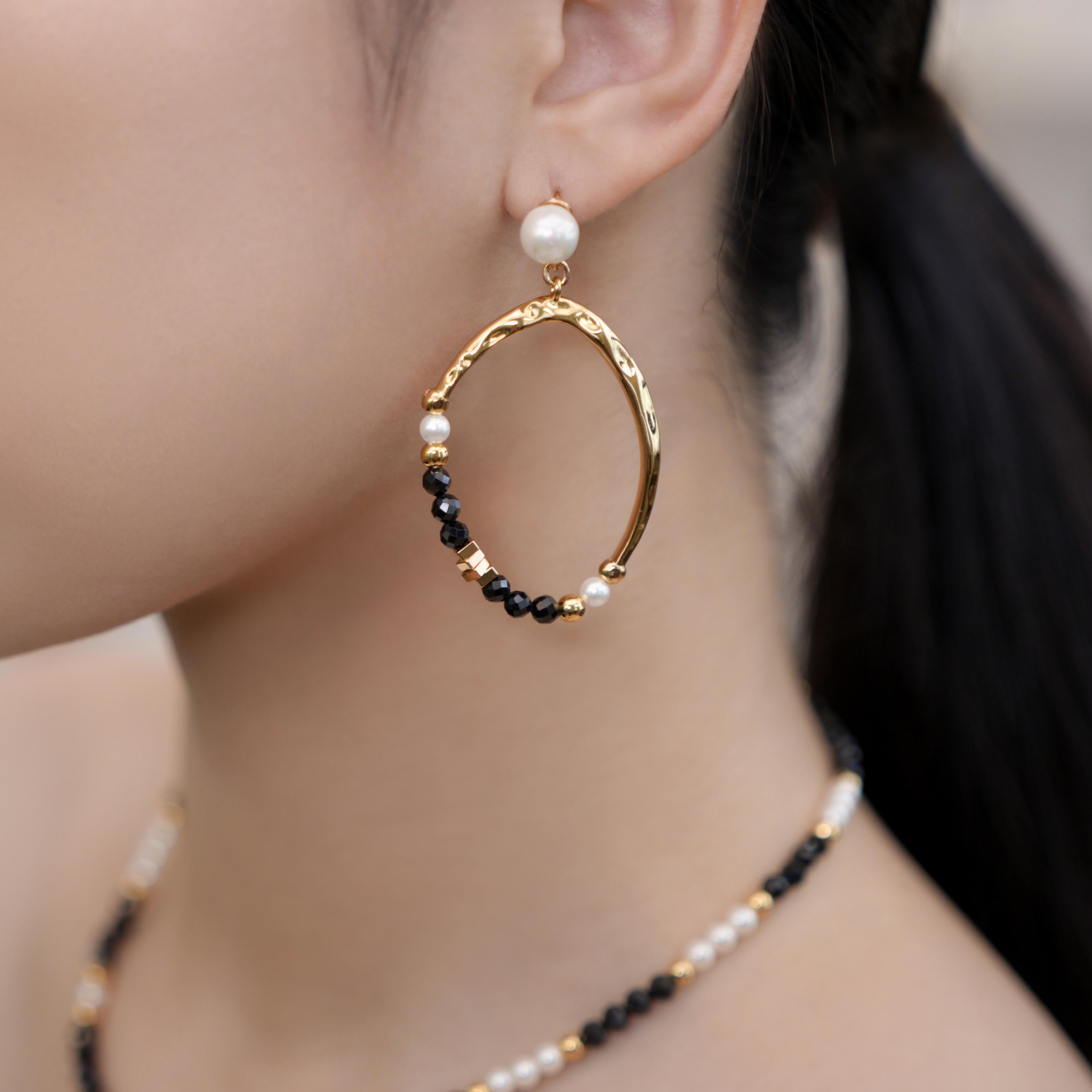 Poseidon Black Earrings