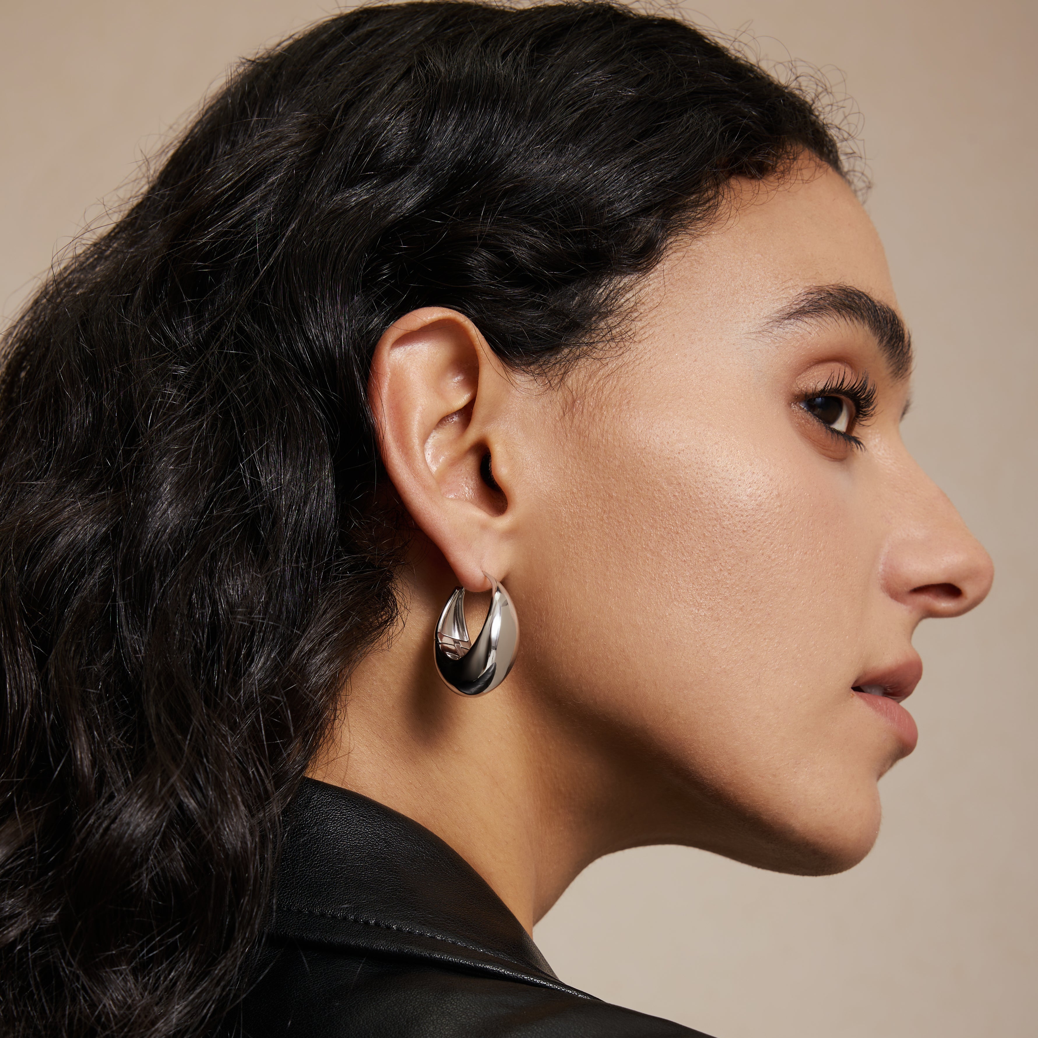 Drop Hoop Earrings - Golden/Silver