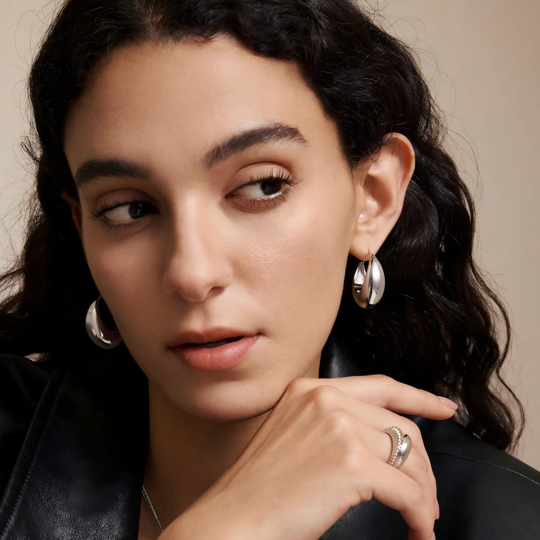 Drop Hoop Earrings - Golden/Silver