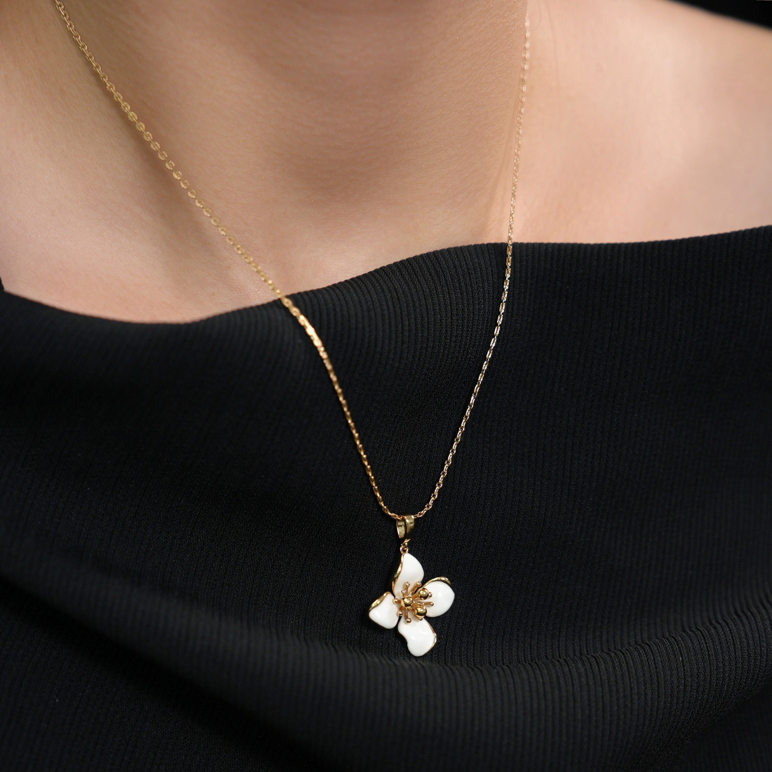 Iris Blossom Pendant Neckalce