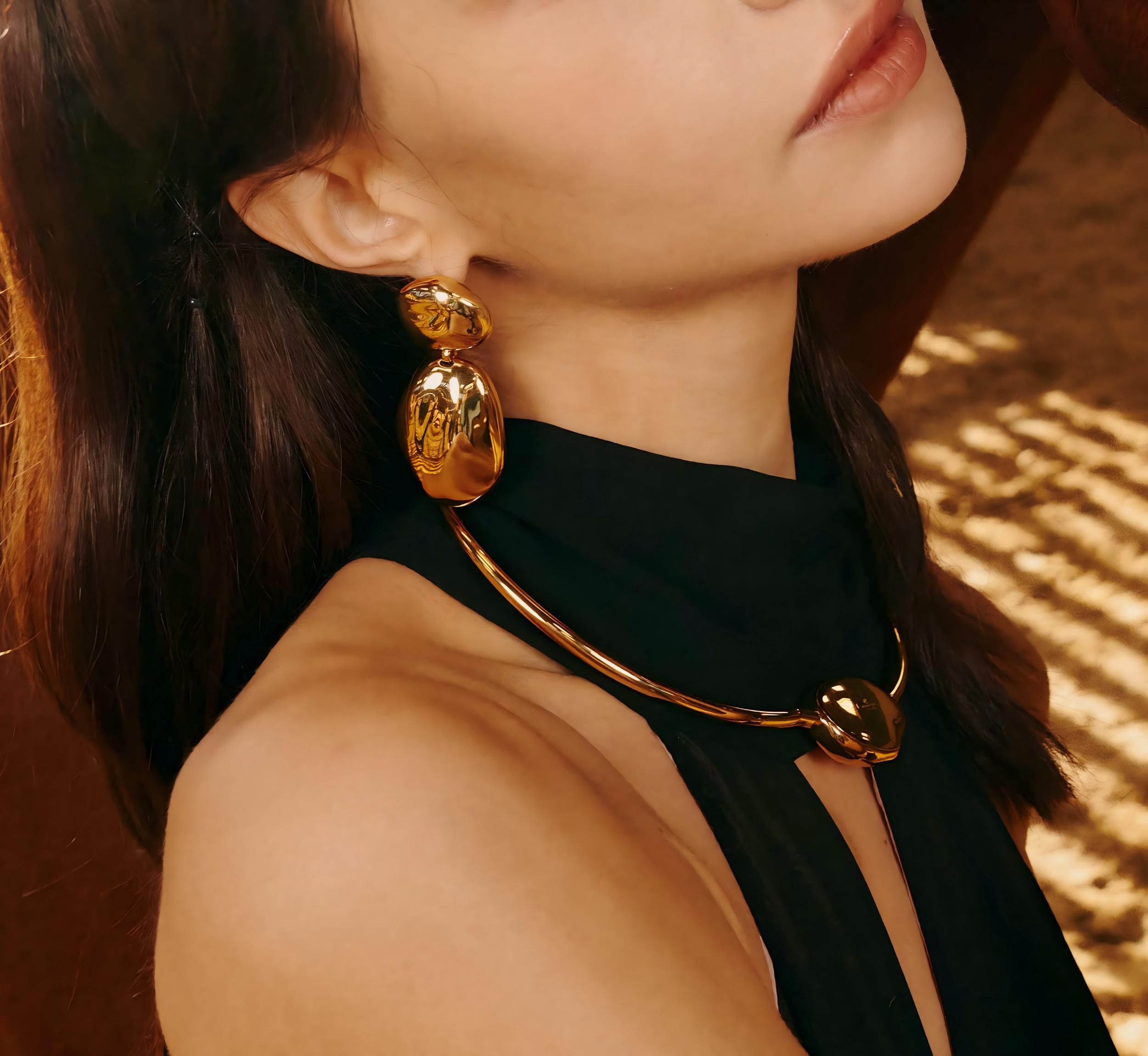 Lumina Orbit Dangle Earrings - Gold