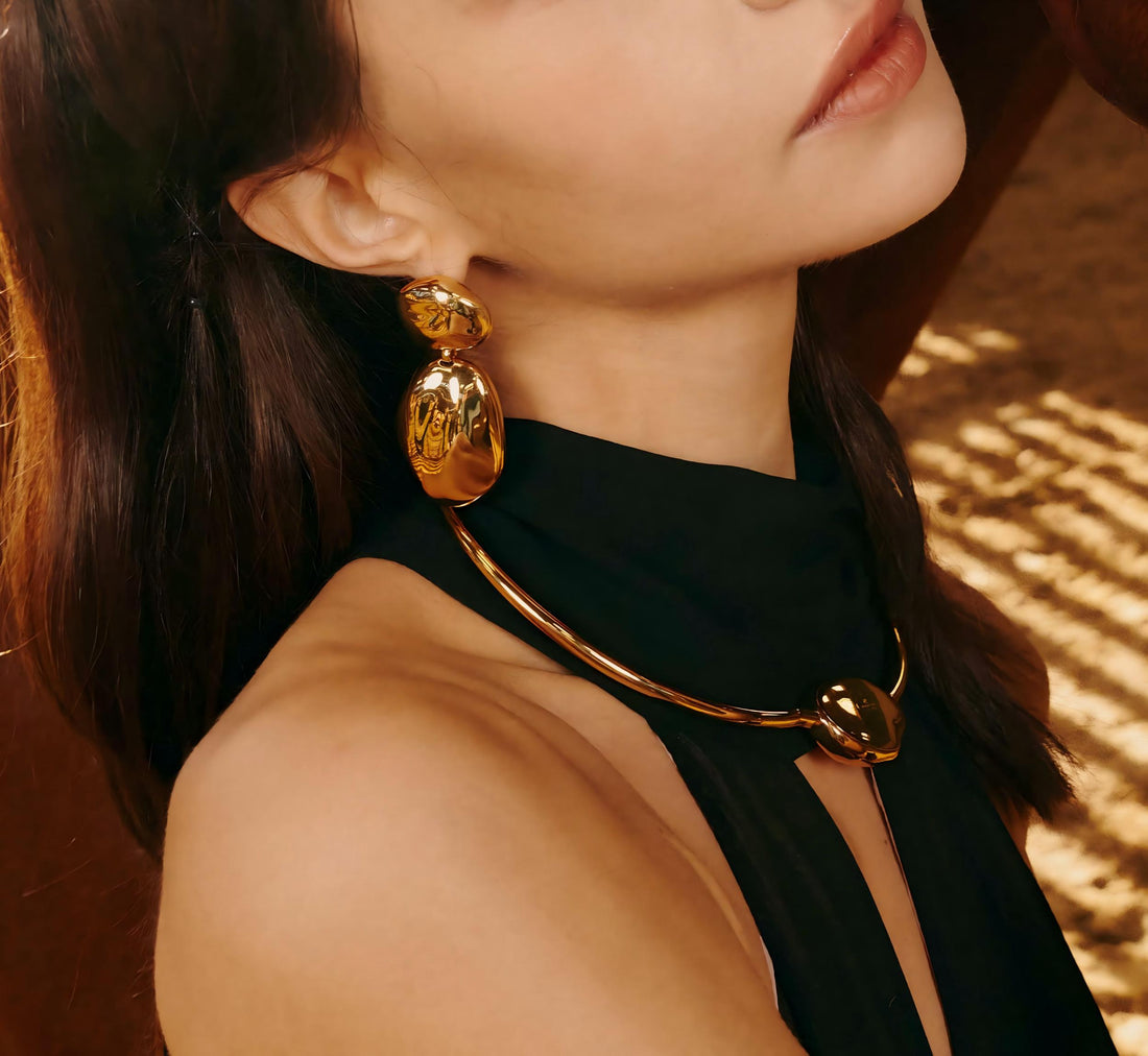 Lumina Orbit Dangle Earrings - Gold