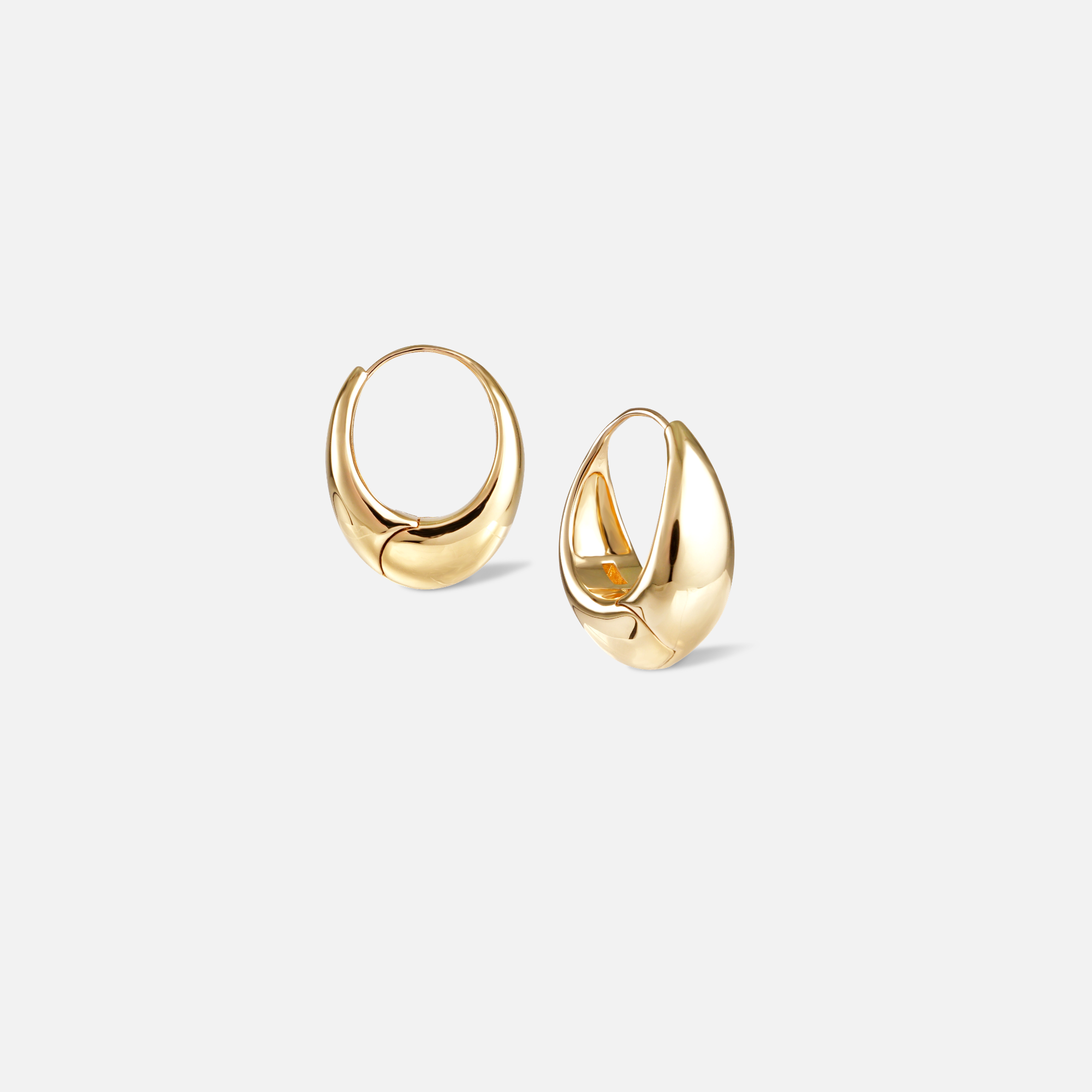 Drop Hoop Earrings - Golden/Silver