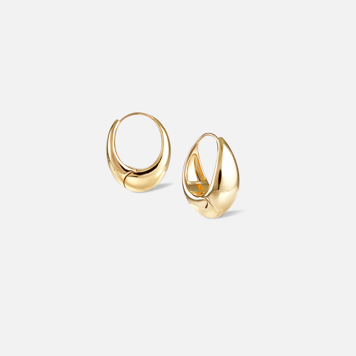 Drop Hoop Earrings - Golden/Silver