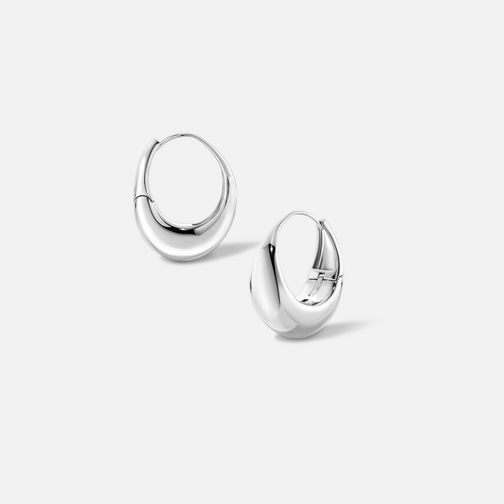 Drop Hoop Earrings - Golden/Silver