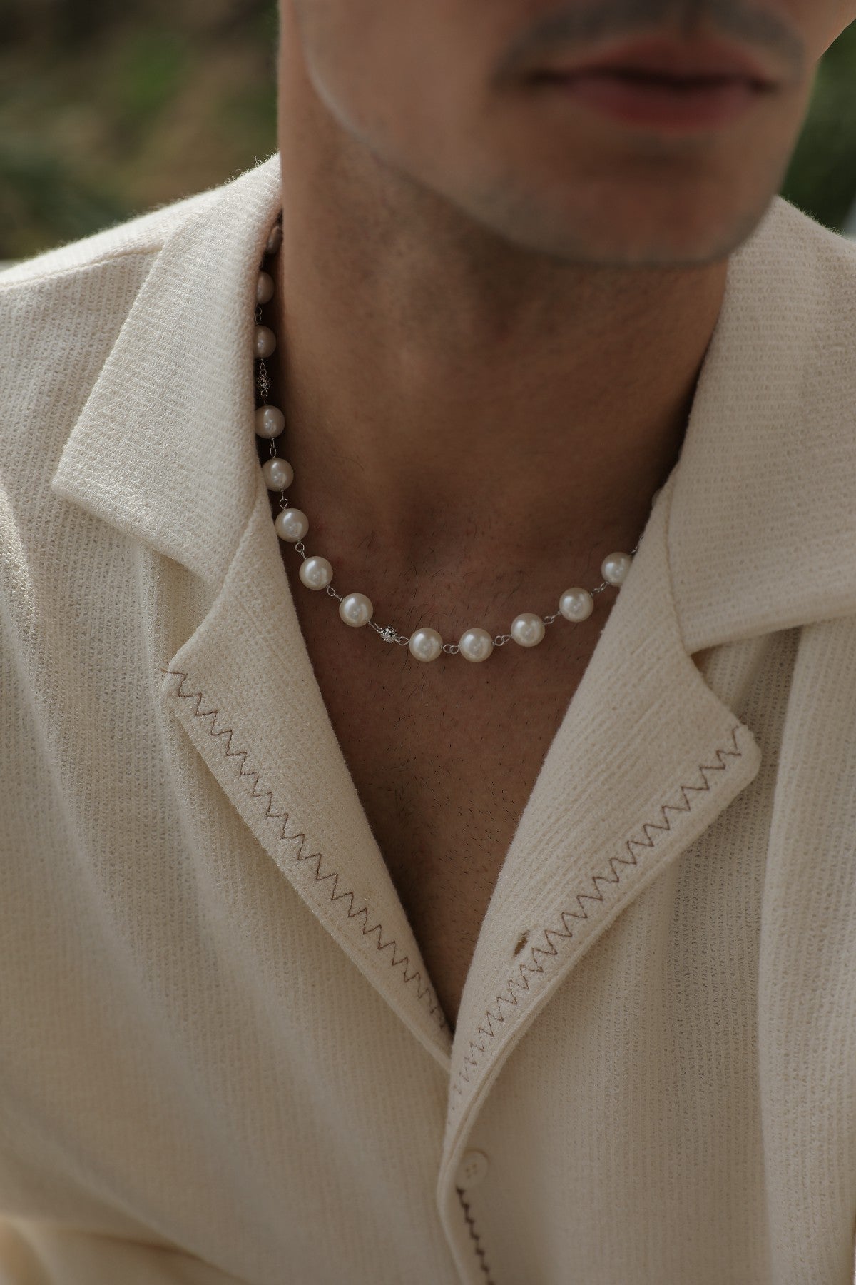 Leopard Shell Pearl Necklace - White