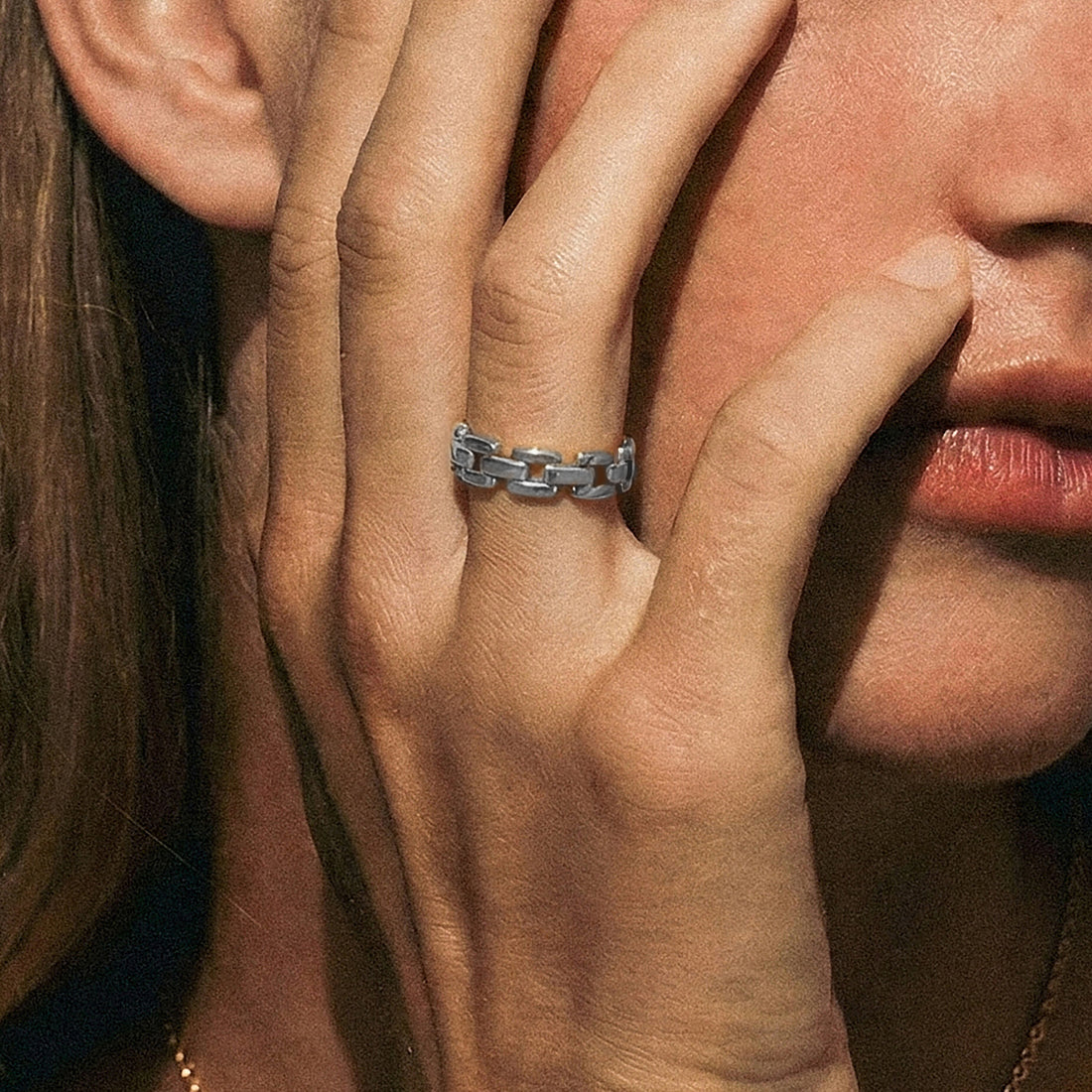Rome Chain Rings - Silver