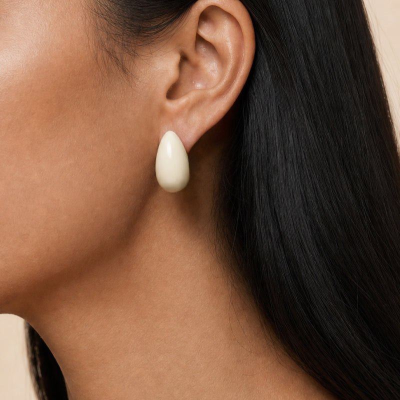 White Drop Earrings