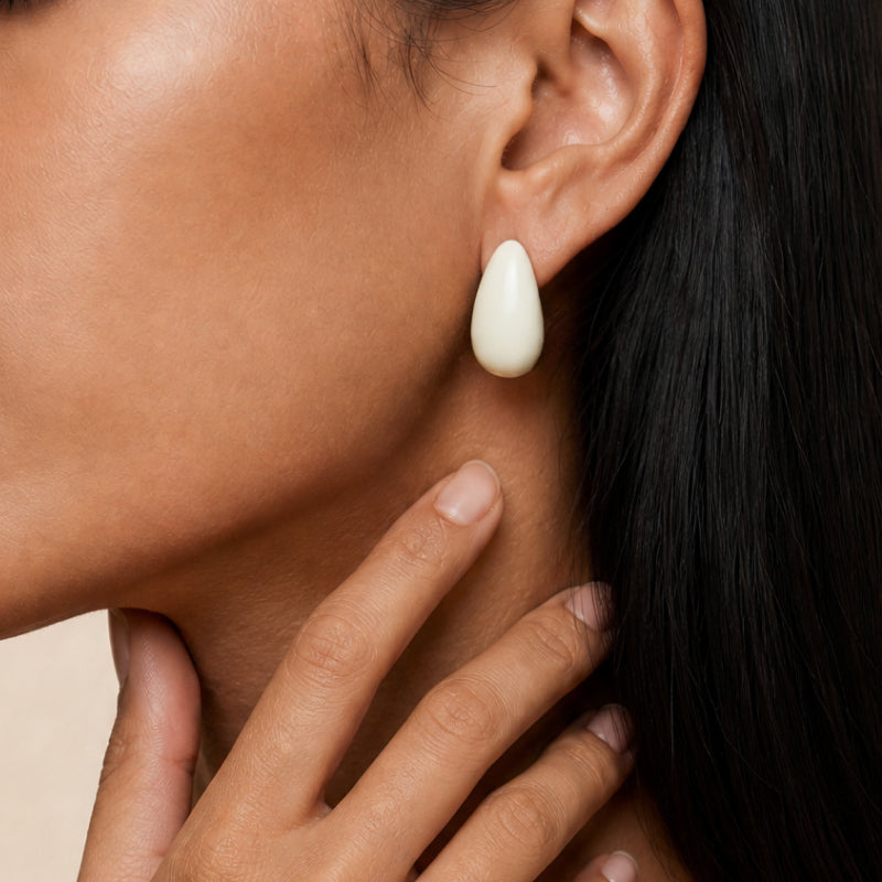 White Drop Earrings