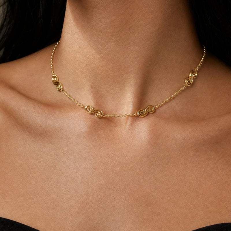 Eternal Spiral Chain Short Necklace