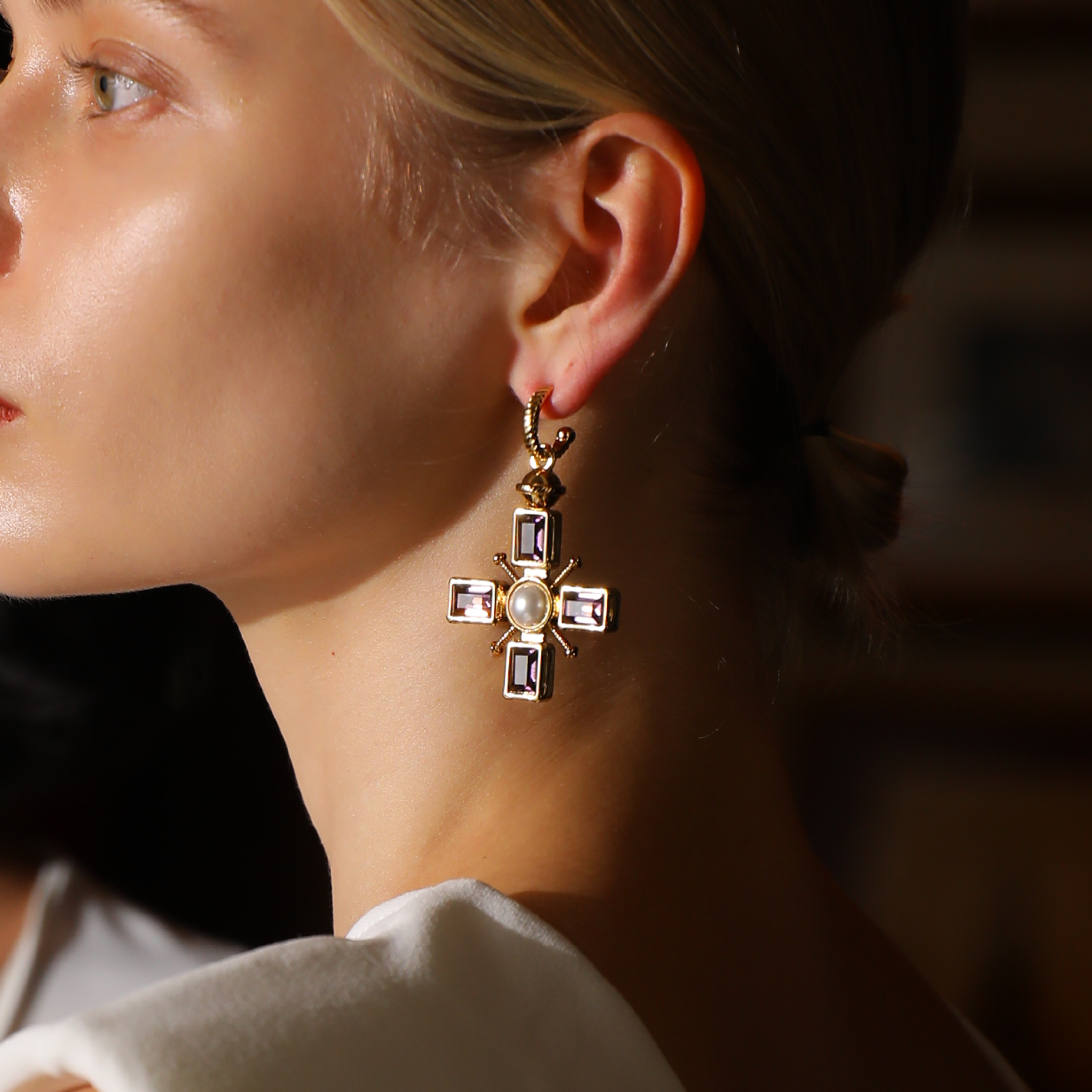 Byzantine Cross Earrings