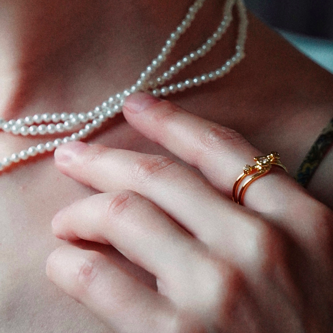 Gold Plated Lily of the Valley Ring