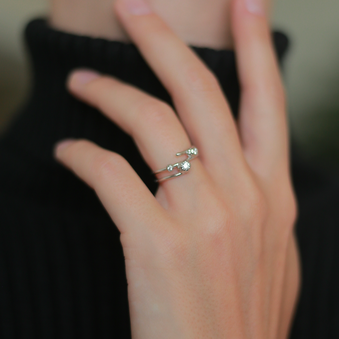 White Gold Plated Lily of the Valley Ring