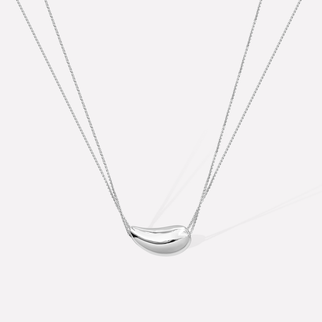 Drop Necklace - White Gold Plated