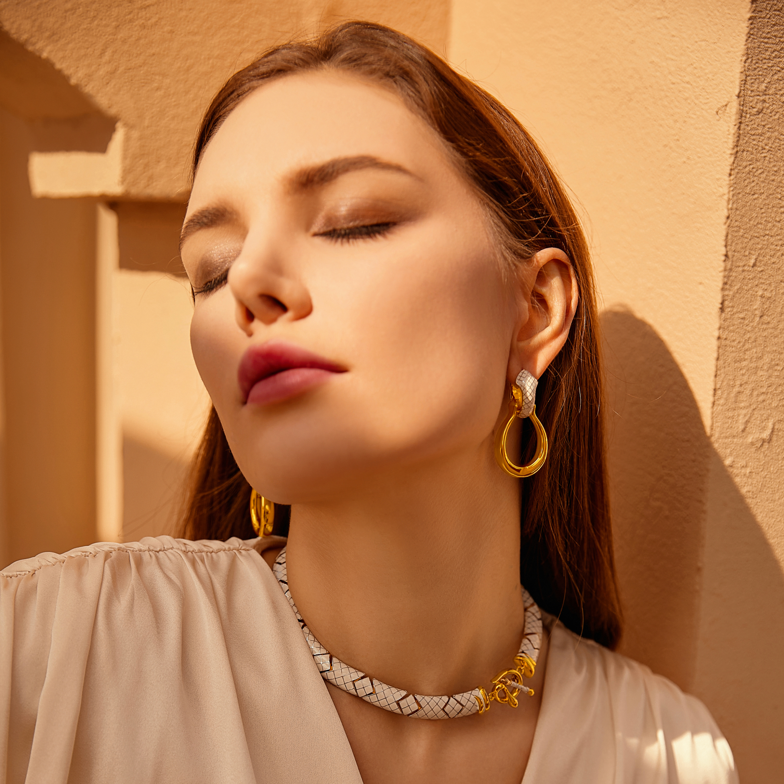 White Uraeus Earrings