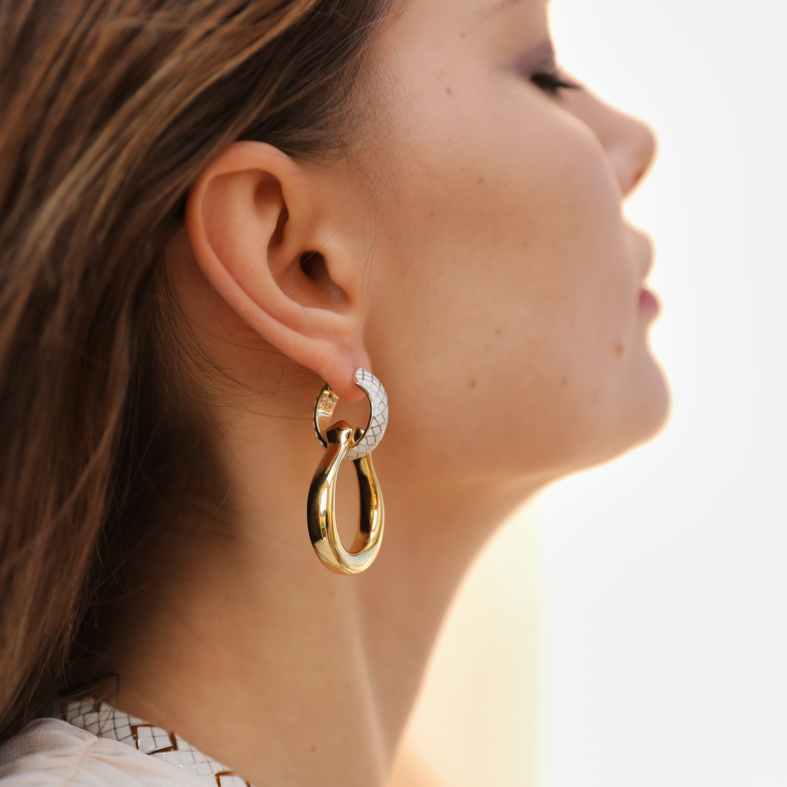 White Uraeus Earrings