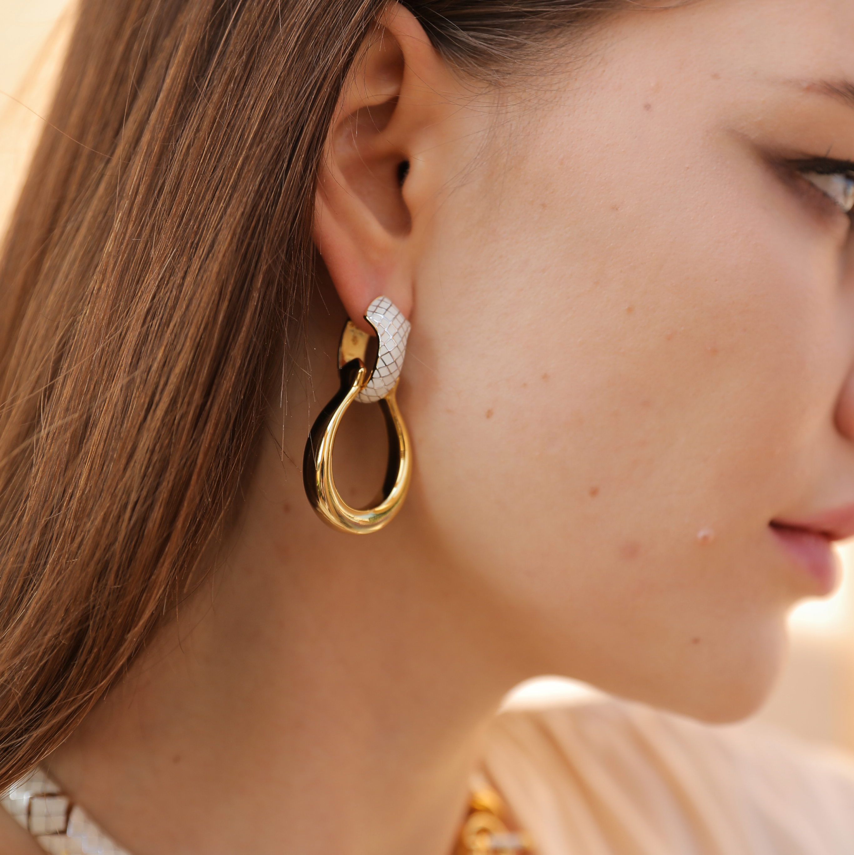 White Uraeus Earrings