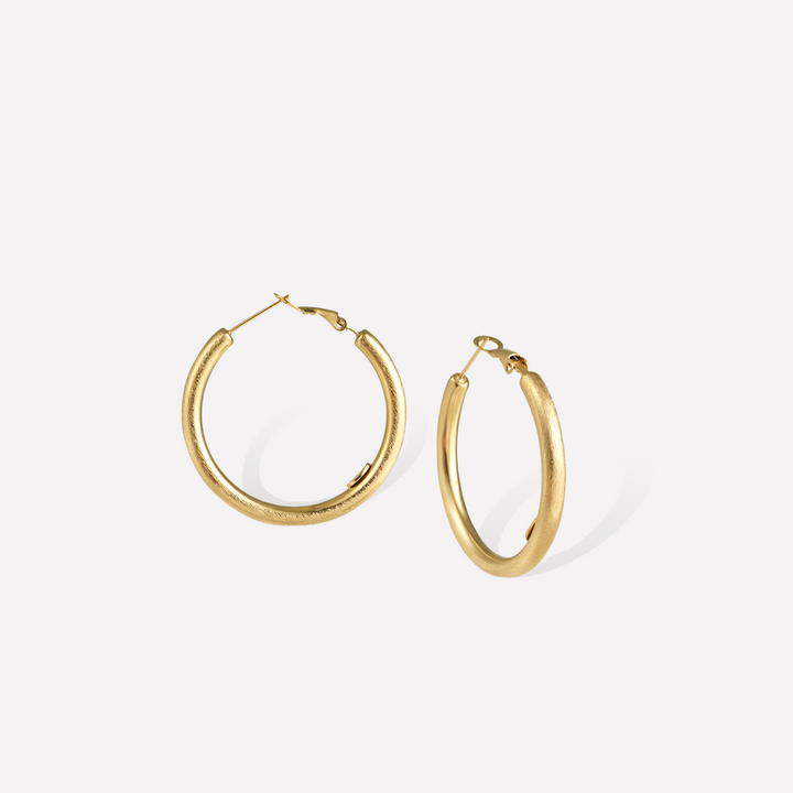 Retro Medium Hoop Earrings